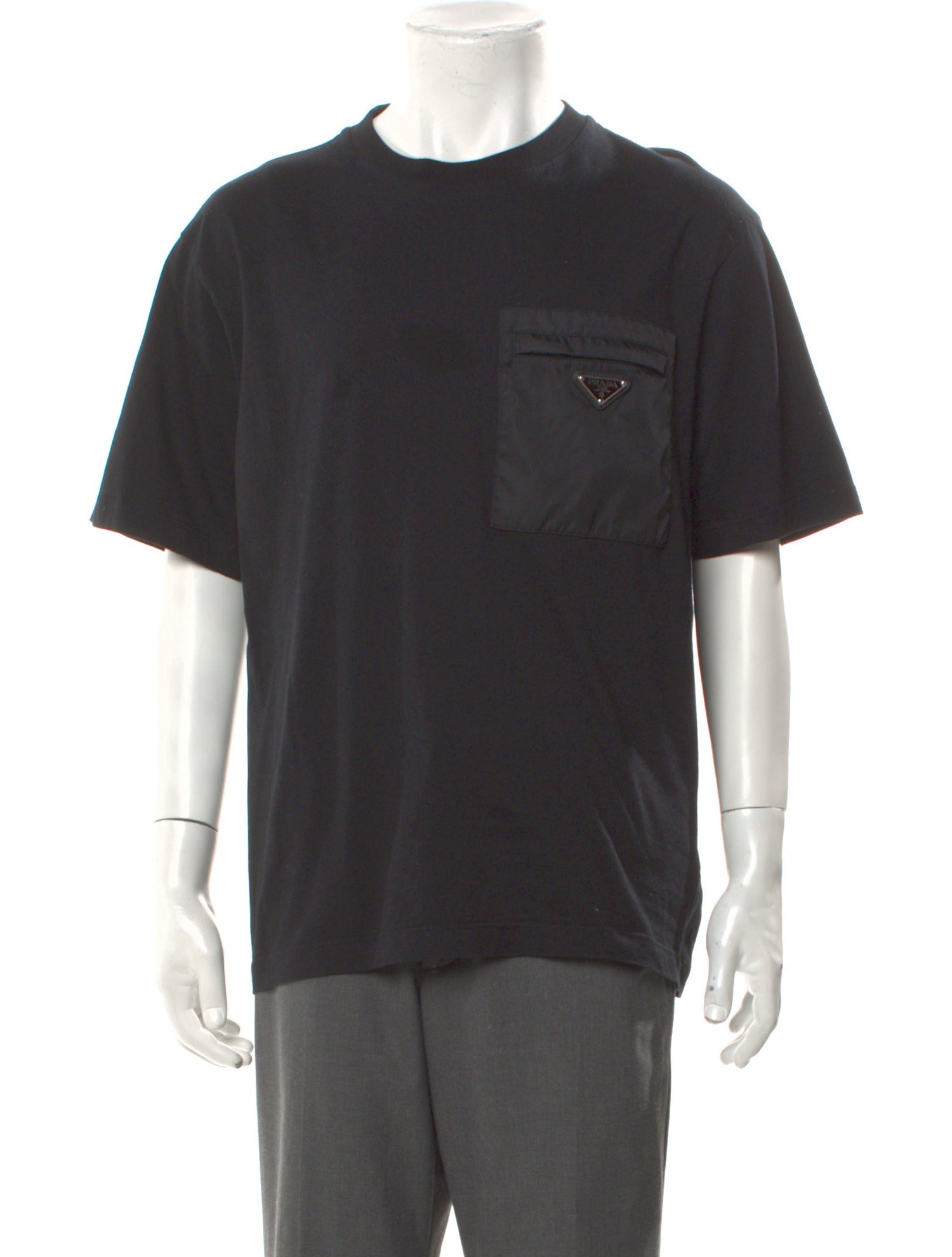 Prada 2022 Enameled Metal Triangle T-Shirt