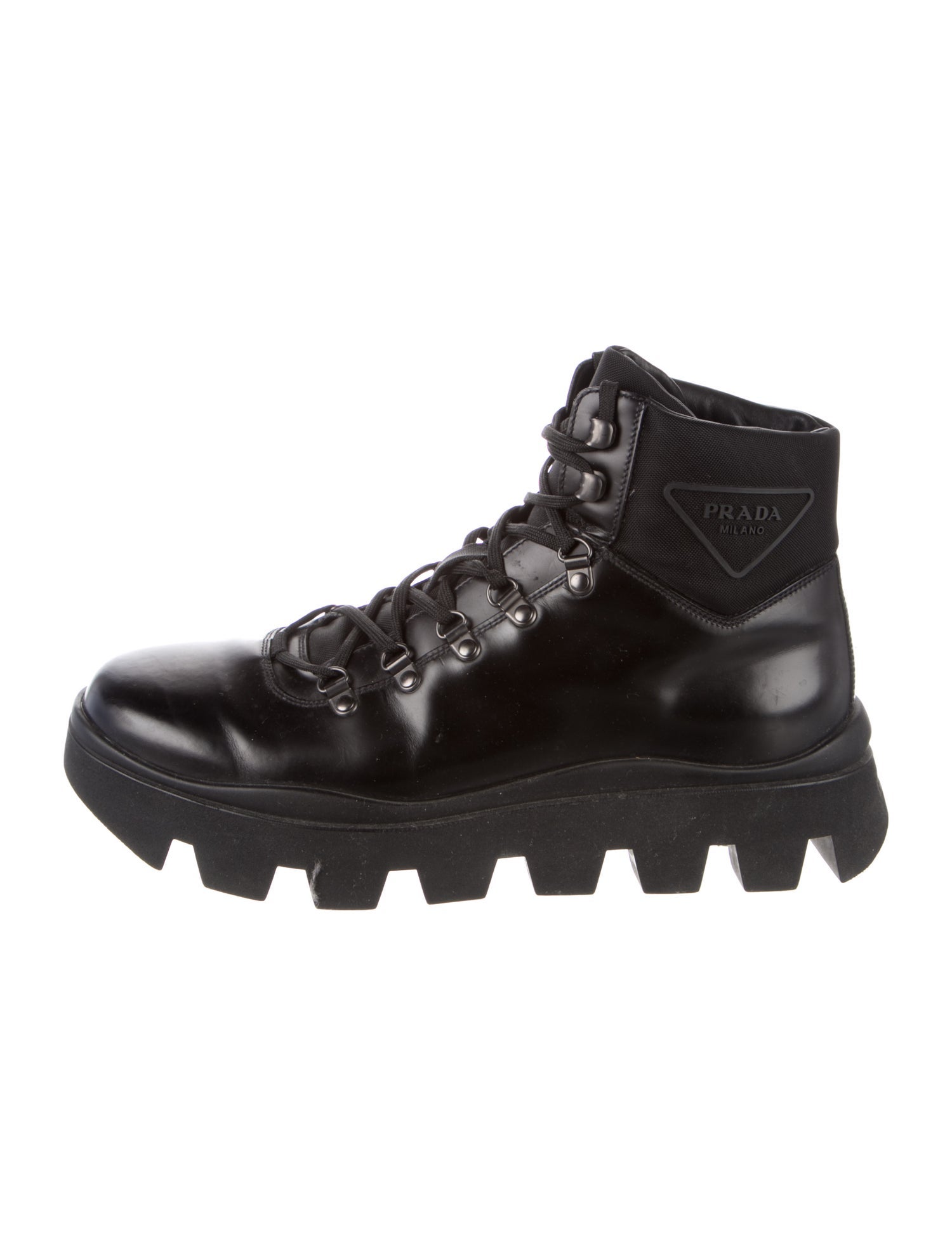 Prada Leather Hiking Boots