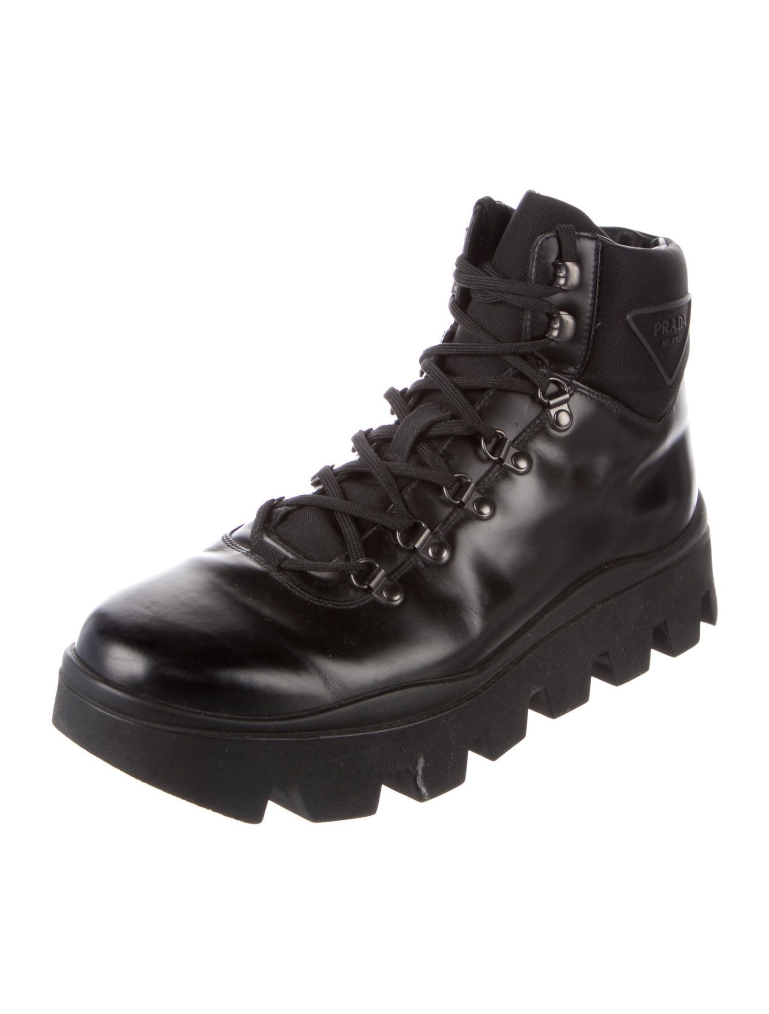 Prada Leather Hiking Boots