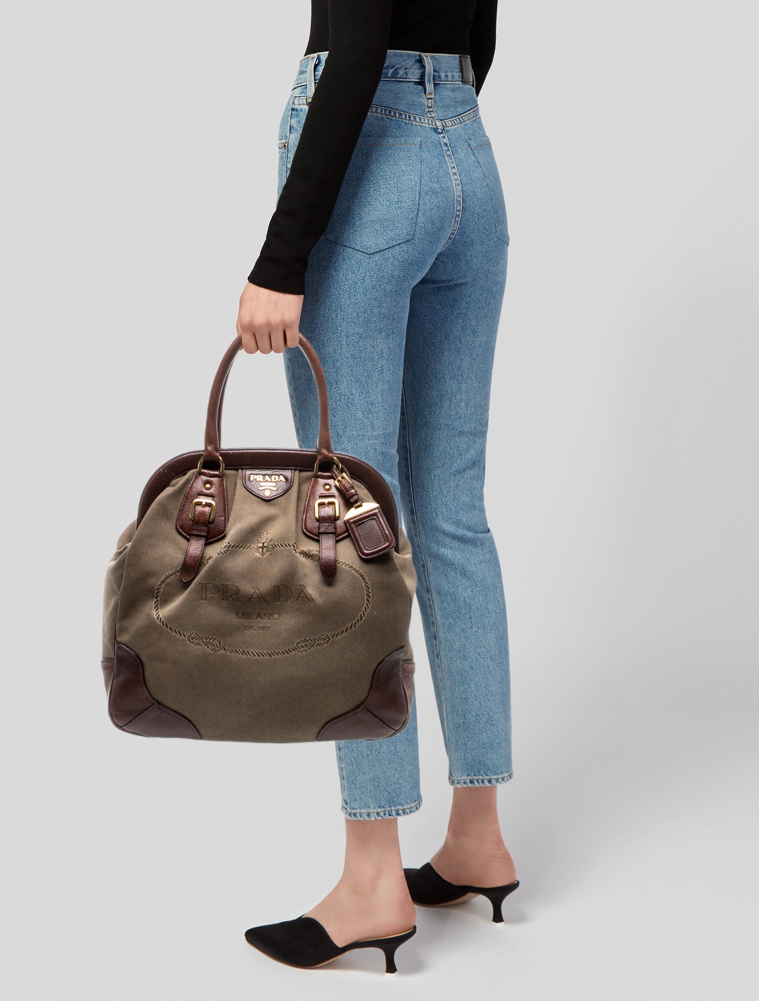 Prada Canvas Shoulder Bag