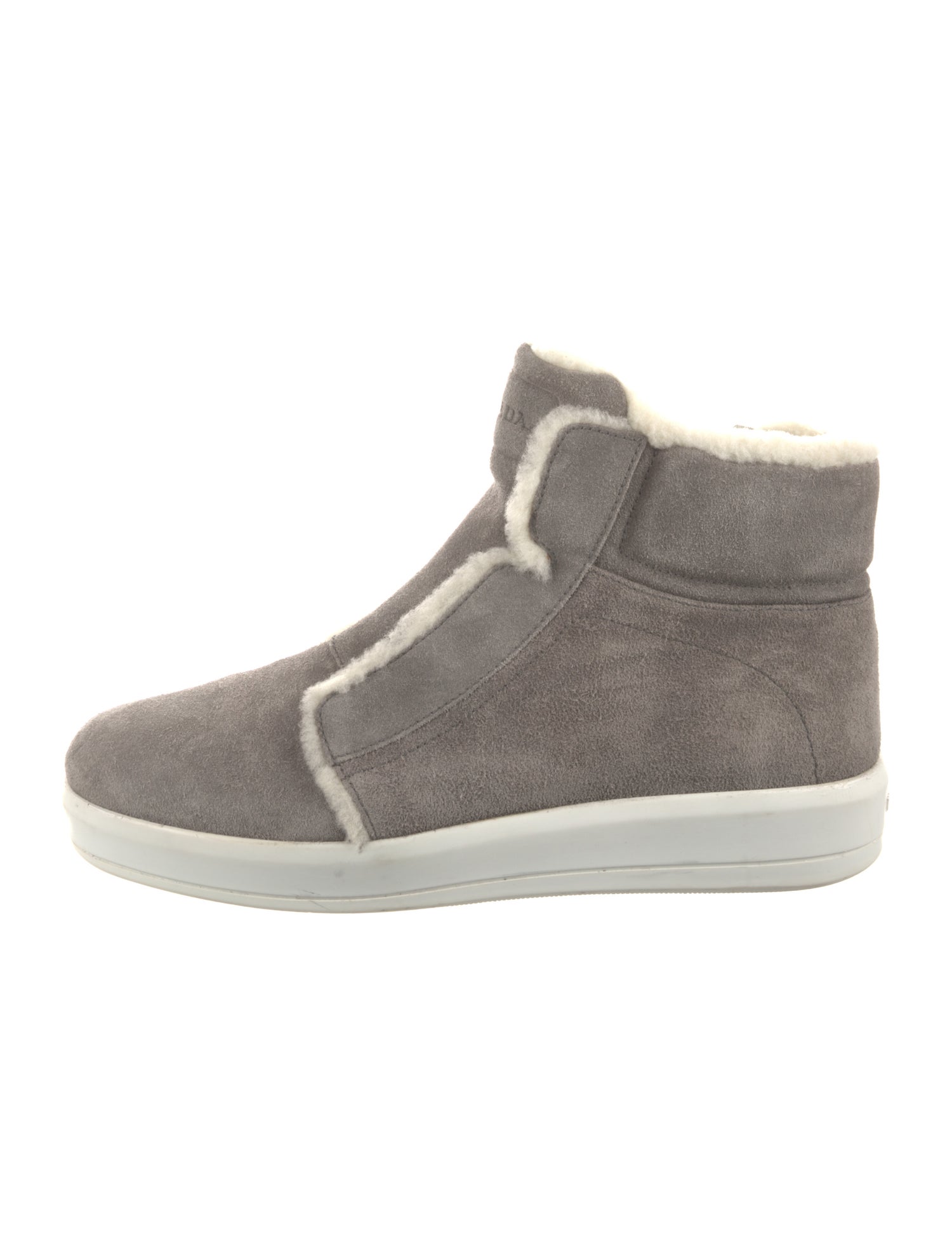 Prada Suede Fur Trim Boots