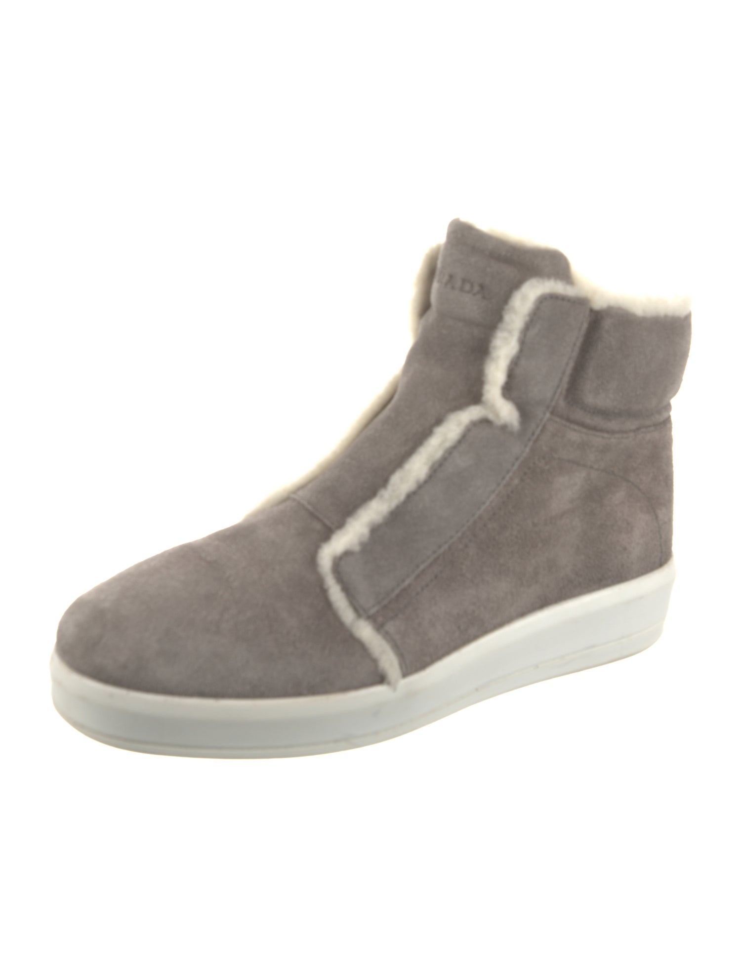 Prada Suede Fur Trim Boots