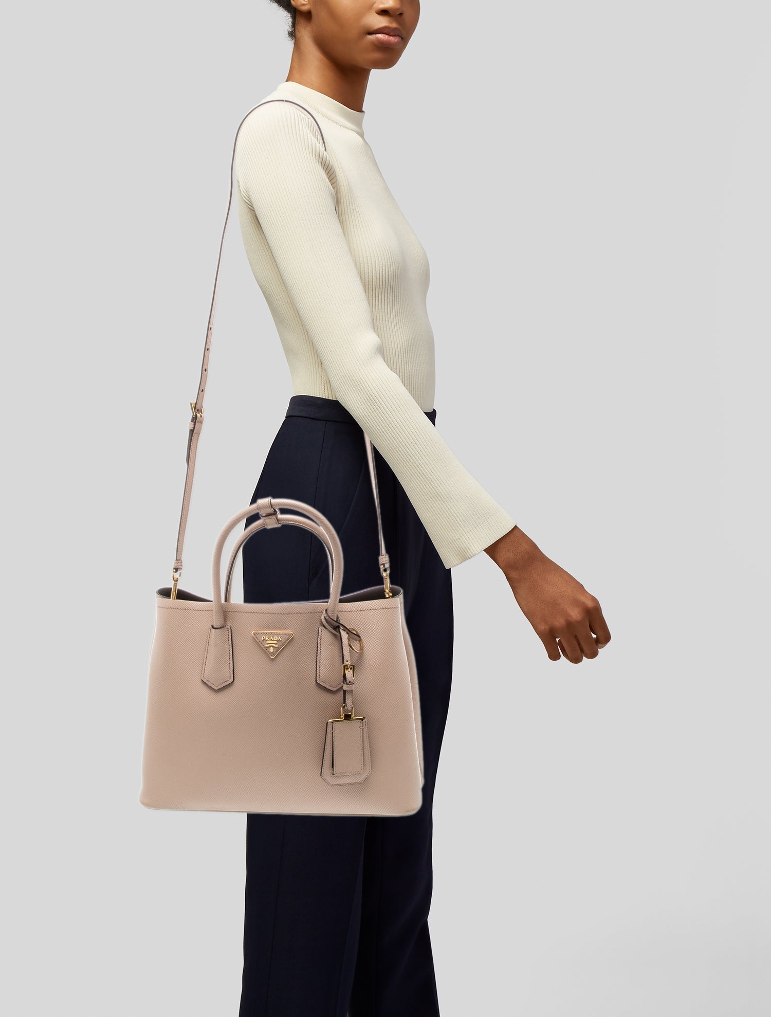 Prada Saffiano Leather Galleria Double Zip Small