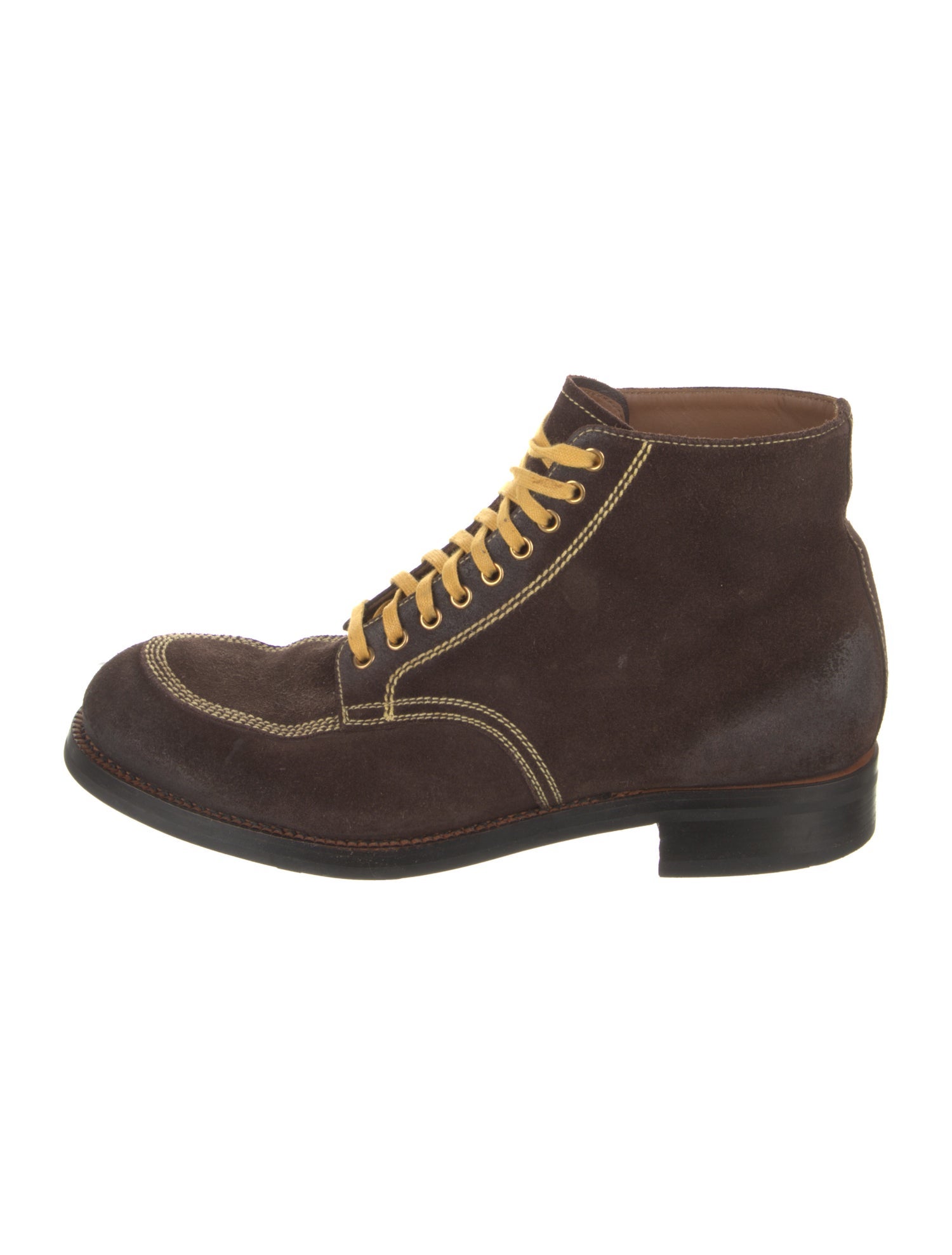 Prada Suede Lace-Up Boots