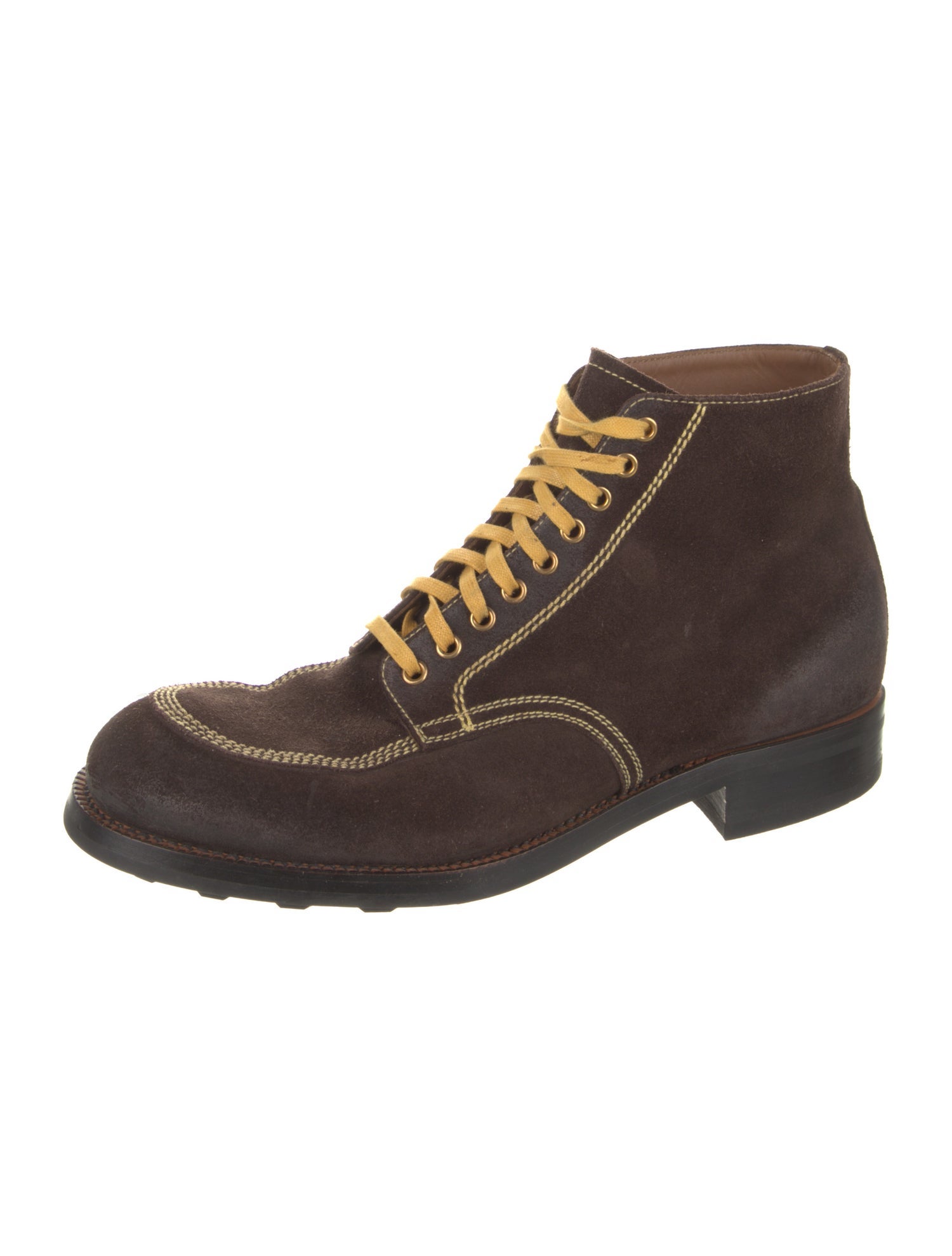 Prada Suede Lace-Up Boots