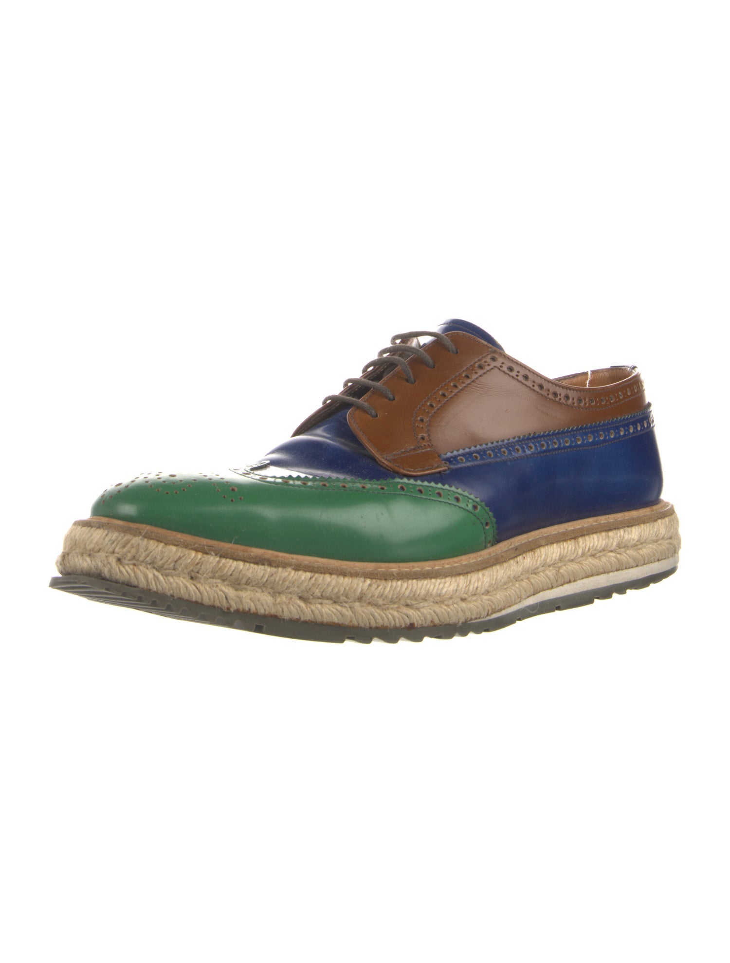 Prada Leather Colorblock Pattern Spectators