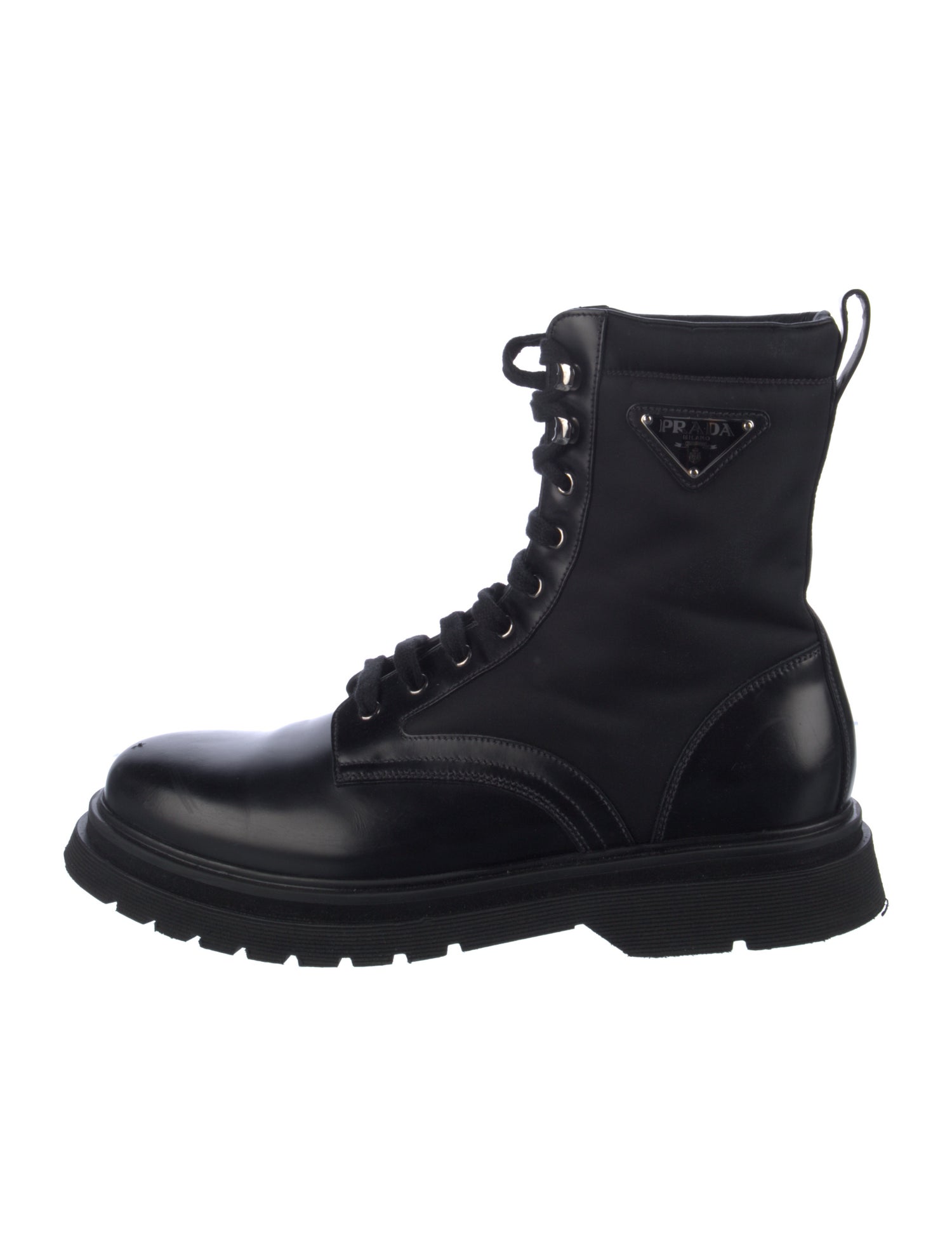 Prada Leather Combat Boots