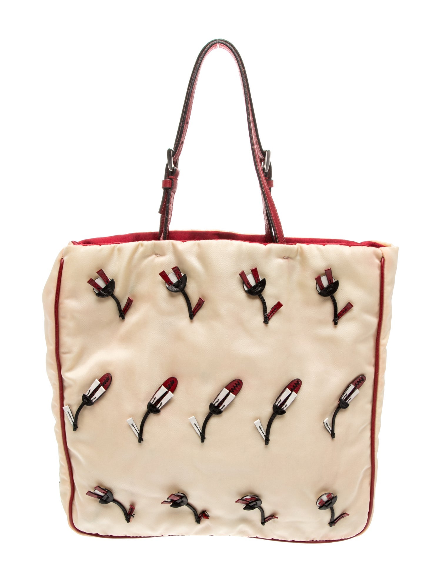 Prada Enameled Metal Triangle Fancy