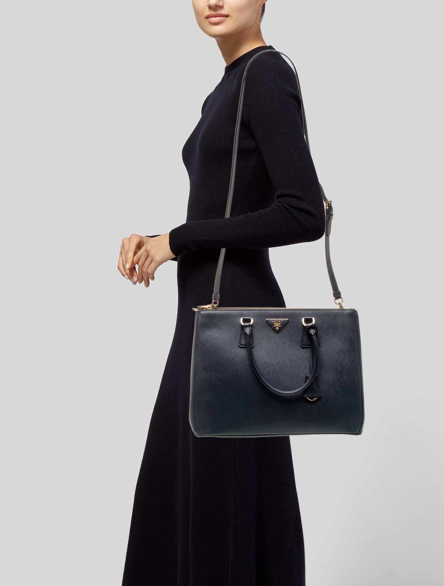 Prada Saffiano Leather Galleria Double Zip Large