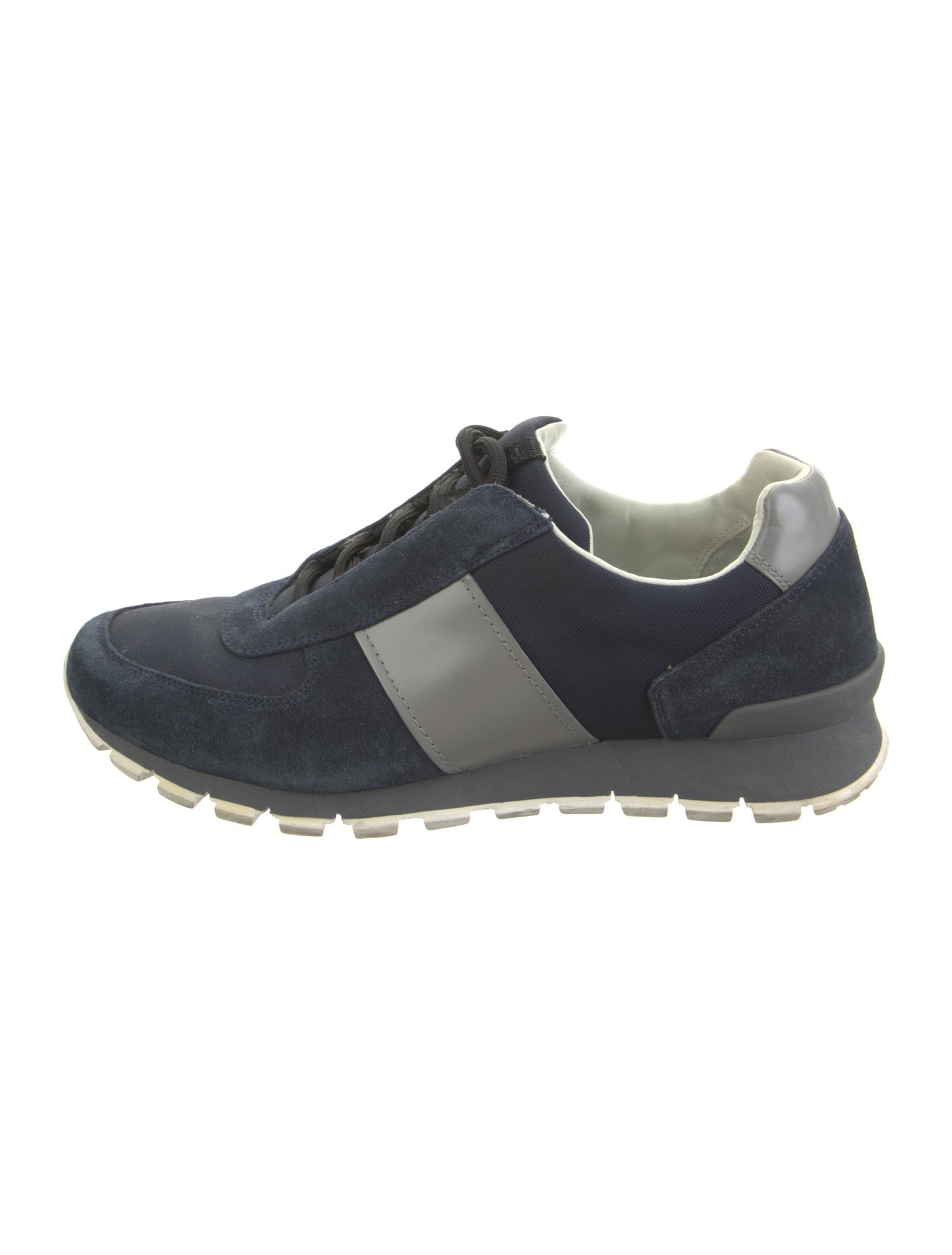 Prada Sport Leather Colorblock Pattern Sneakers