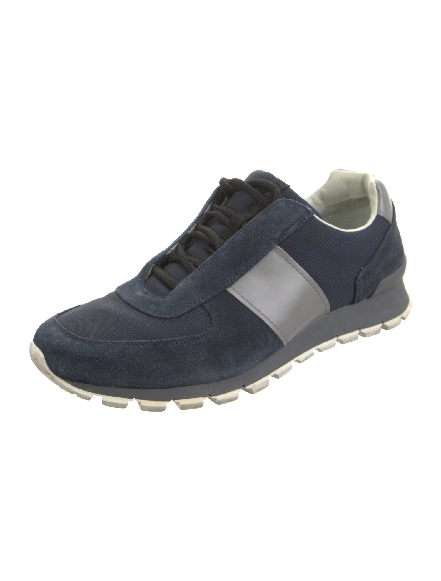 Prada Sport Leather Colorblock Pattern Sneakers