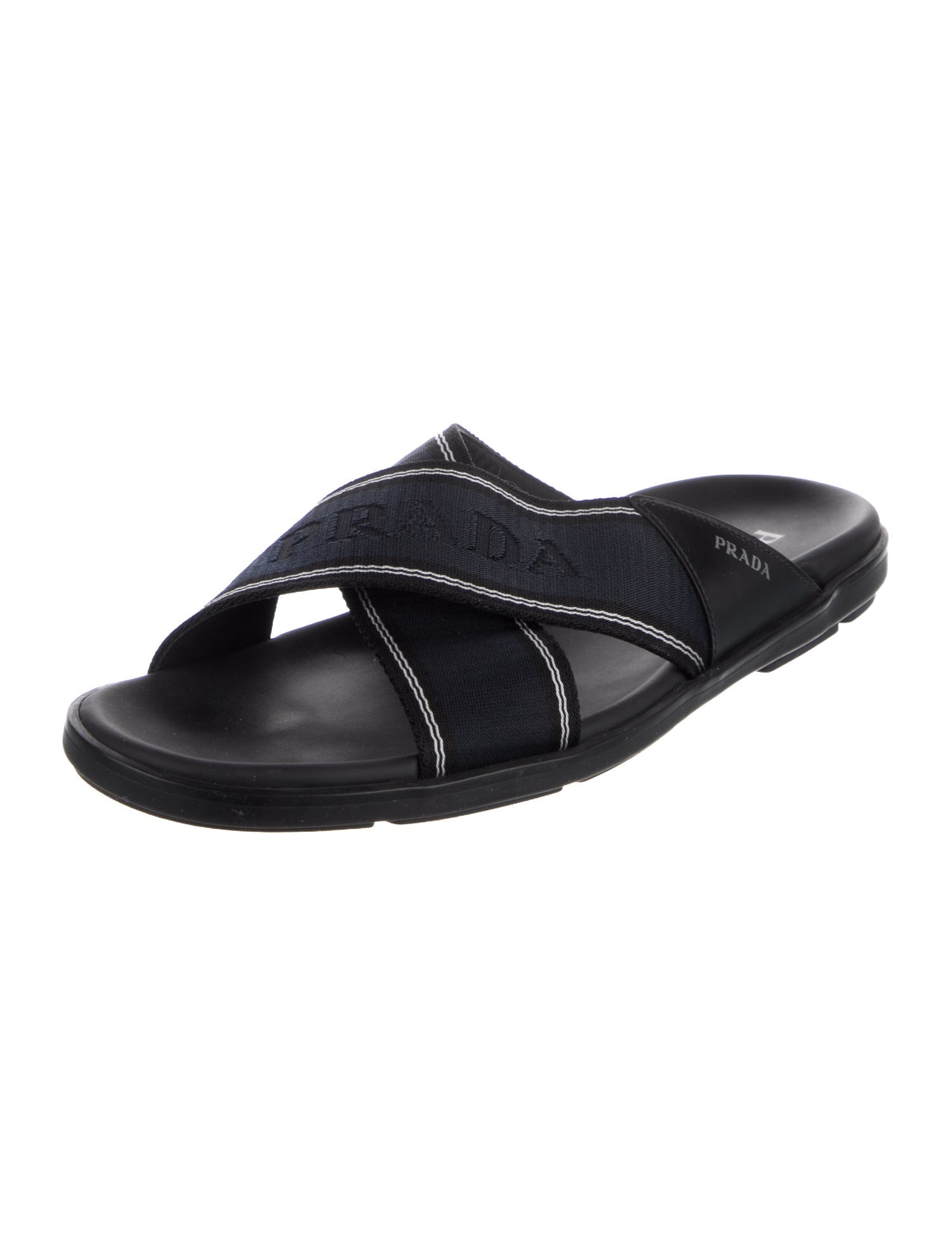 Prada Striped Slides