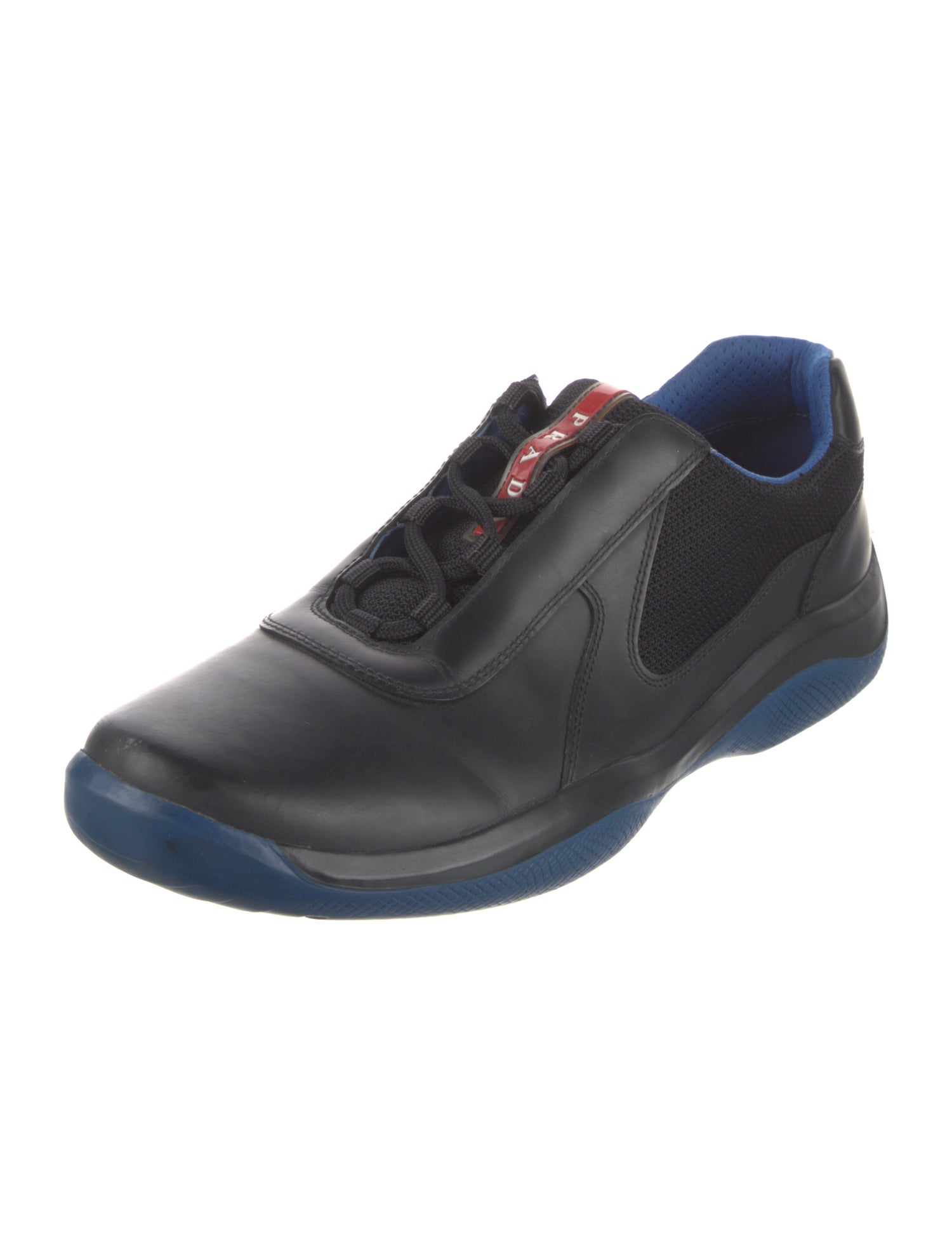 Prada Leather Mesh Accents Sneakers
