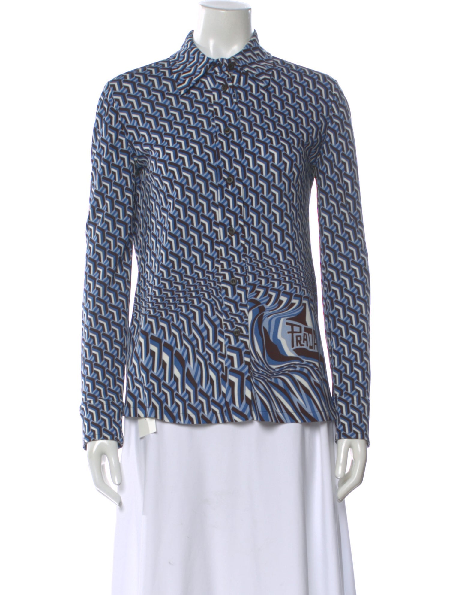 Prada 2019 Printed Button-Up Top