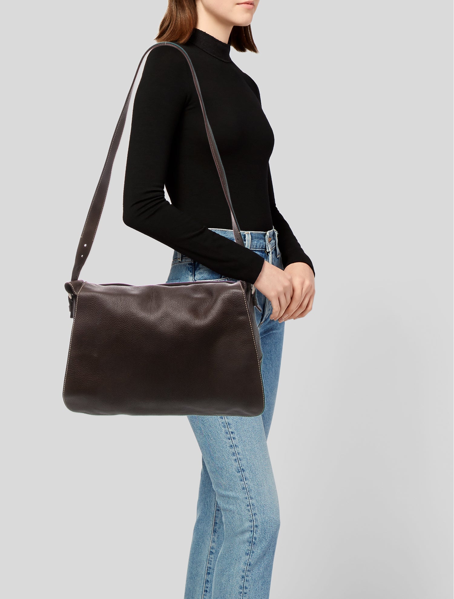 Prada Leather Messenger Bag
