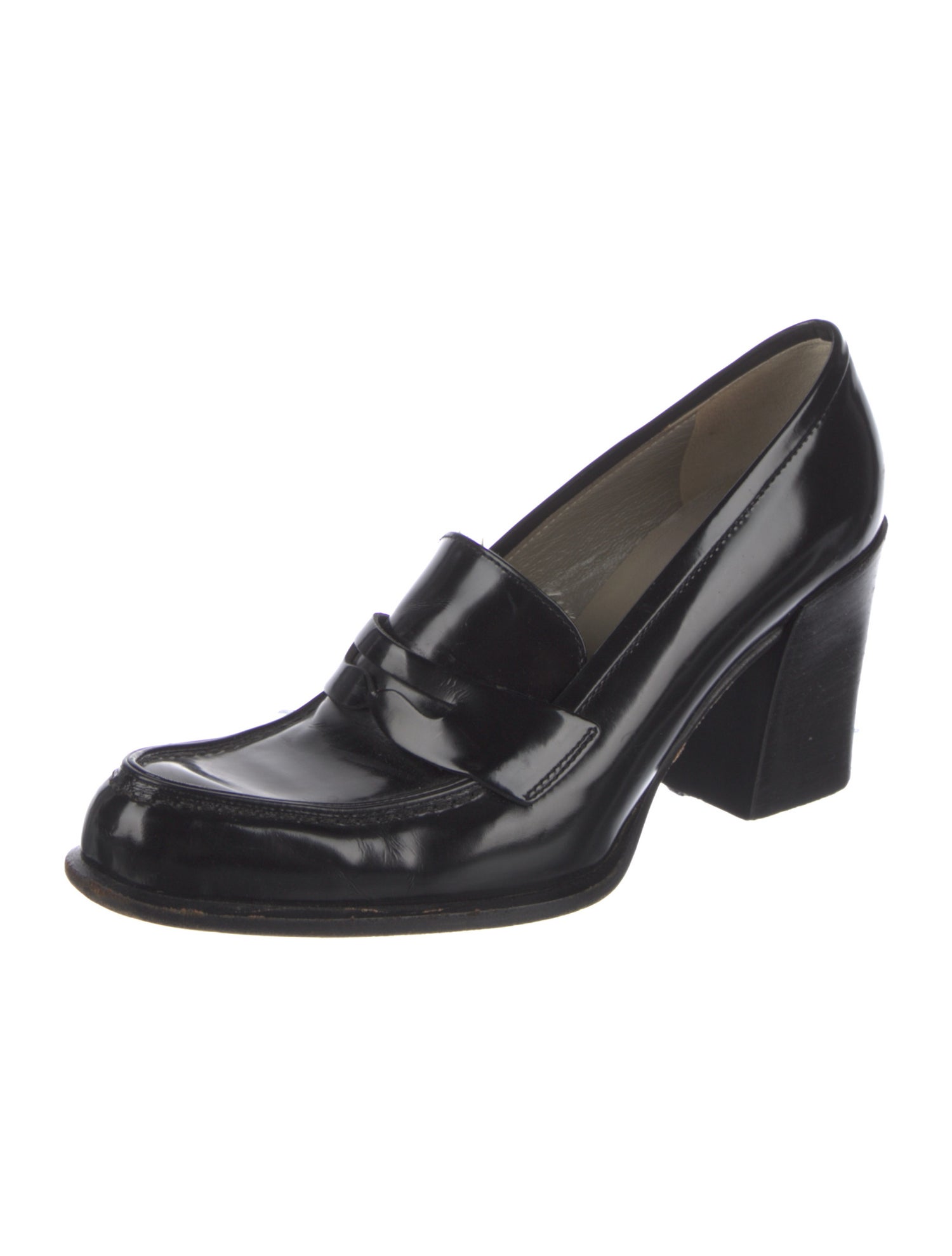 Prada Leather Lasercut Accents Pumps