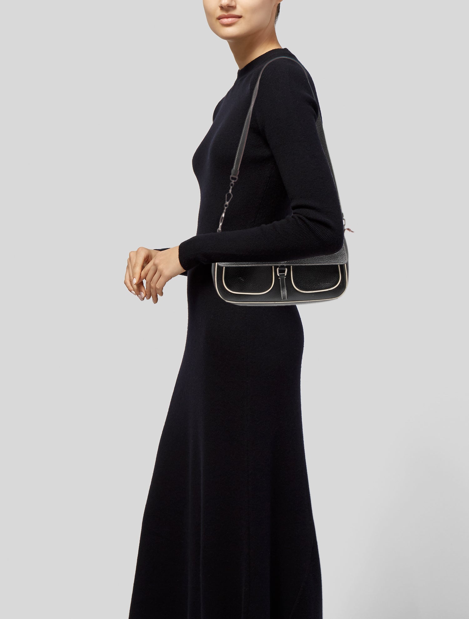 Prada Cinghiale Leather Shoulder Bag