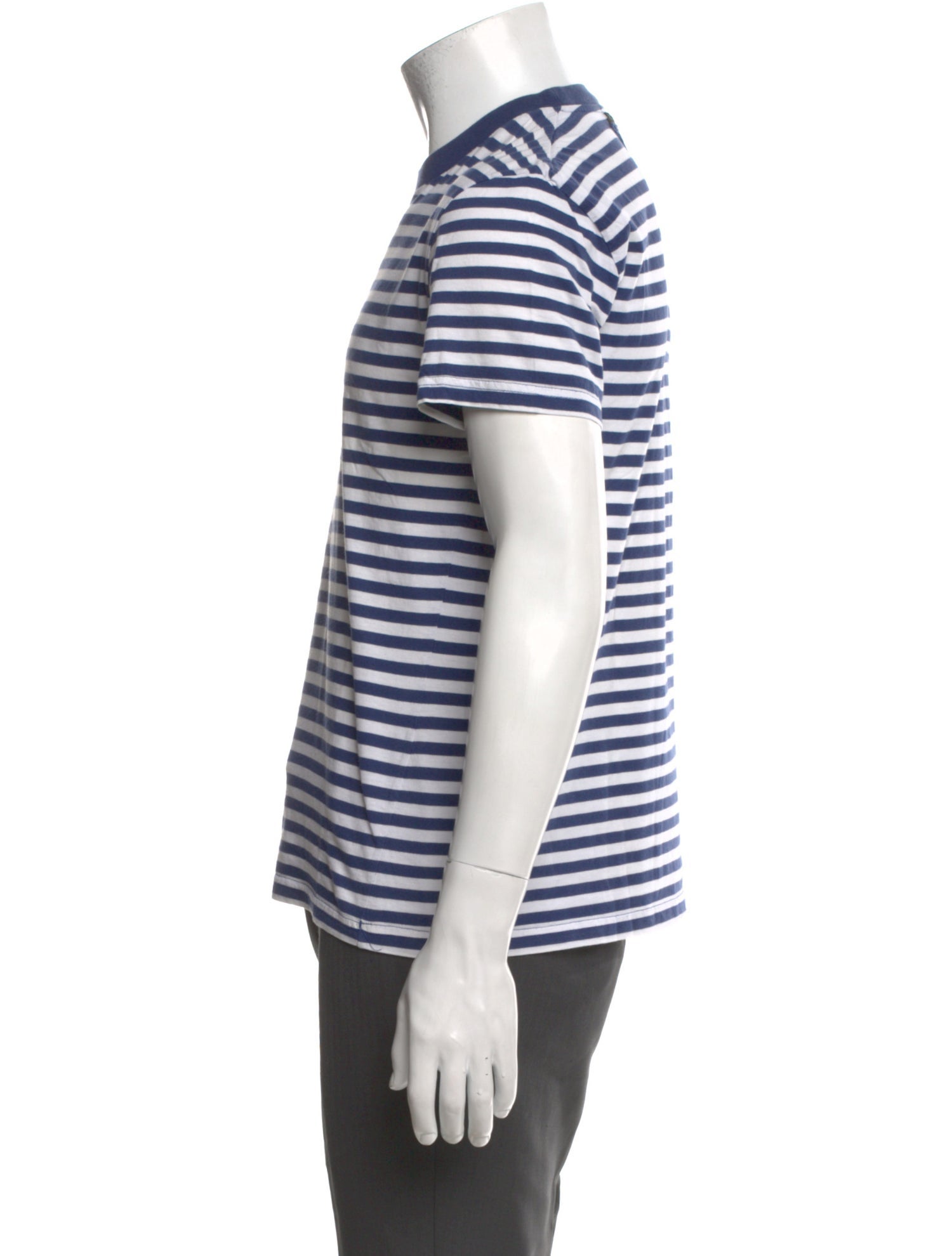 Prada Enameled Metal Triangle Striped T-Shirt