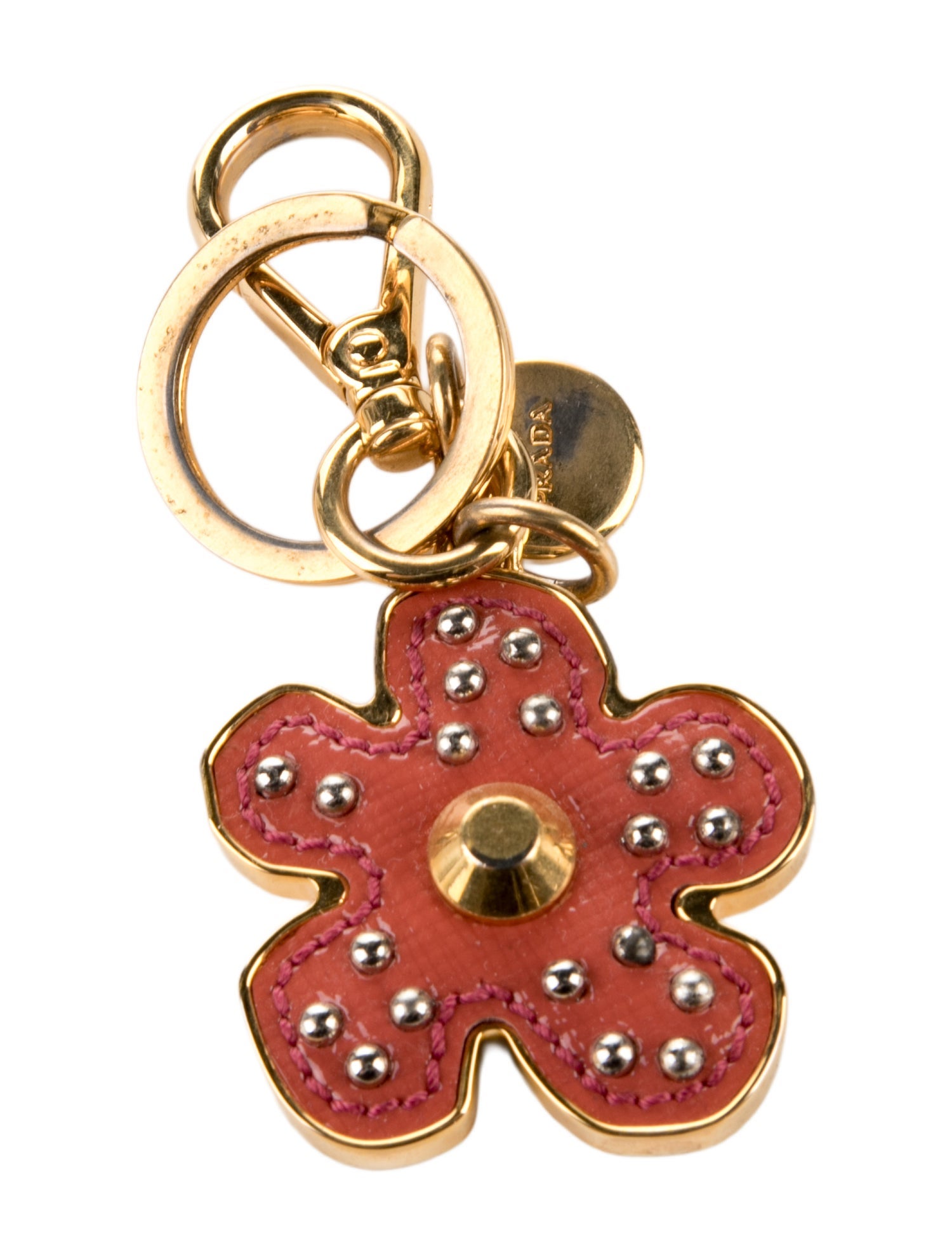 Prada Saffiano Leather Flower Bag Charm & Keychain