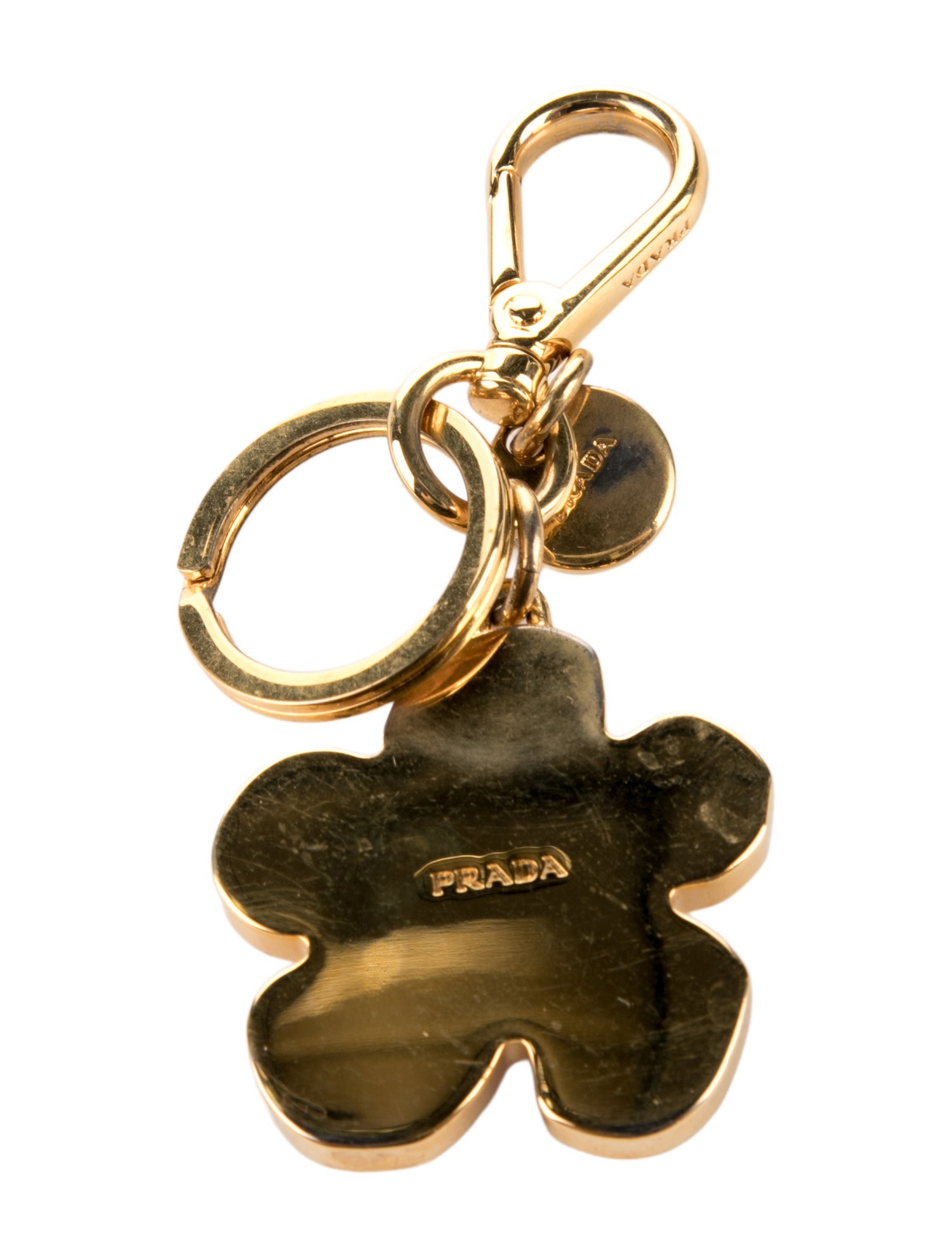 Prada Saffiano Leather Flower Bag Charm & Keychain