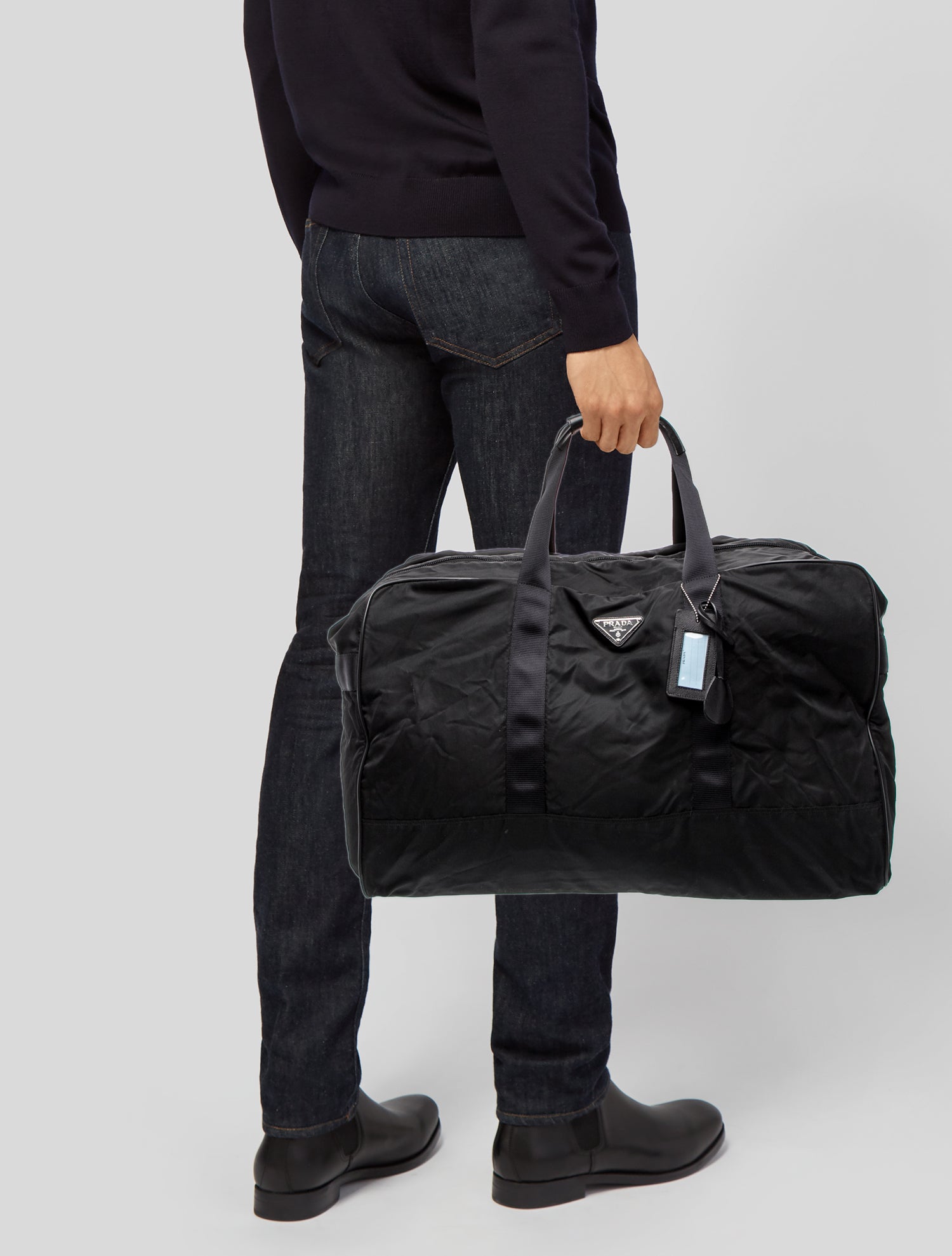 Prada Saffiano Leather Weekender Bag Vintage