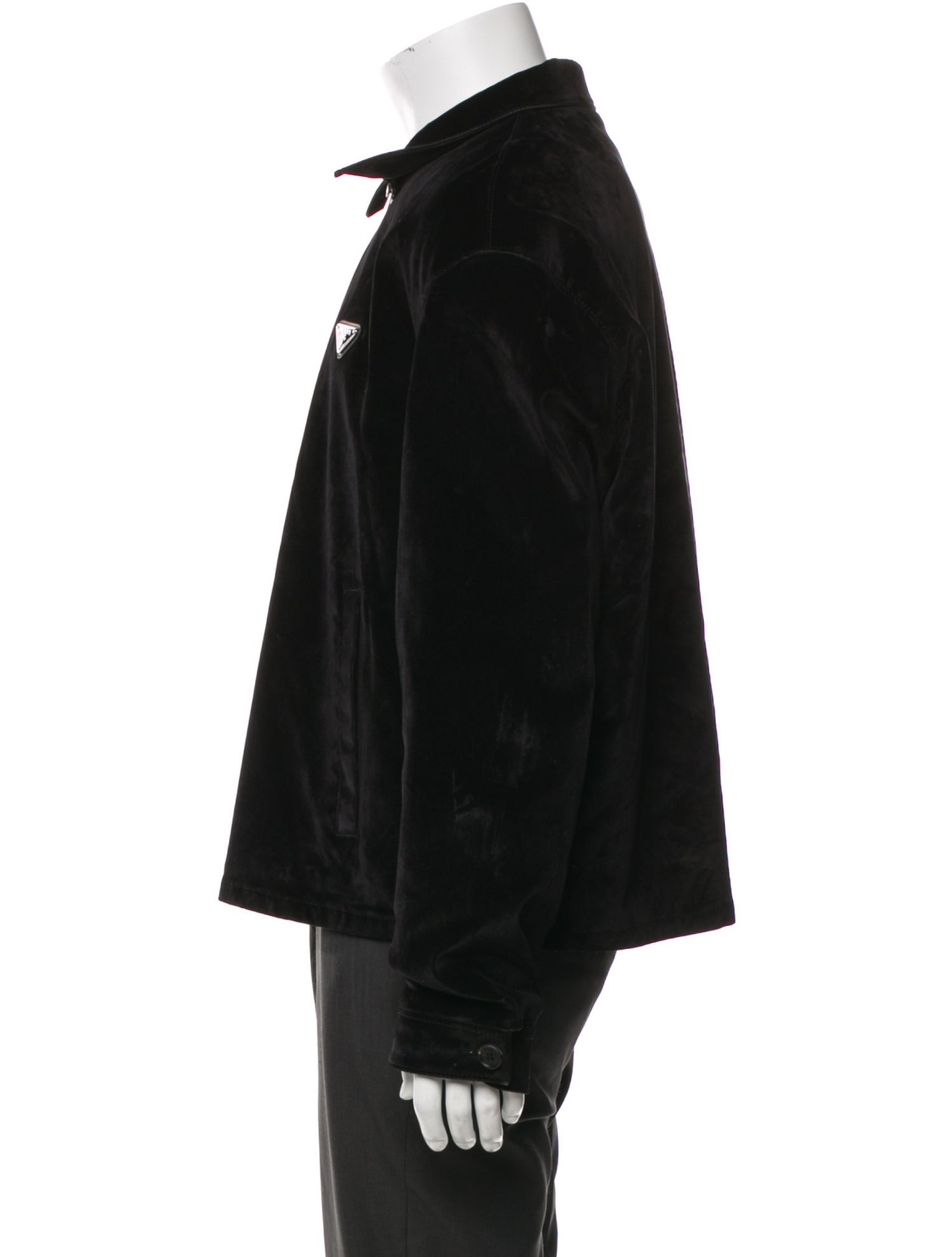 Prada 2023 Enameled Metal Triangle Bomber Jacket