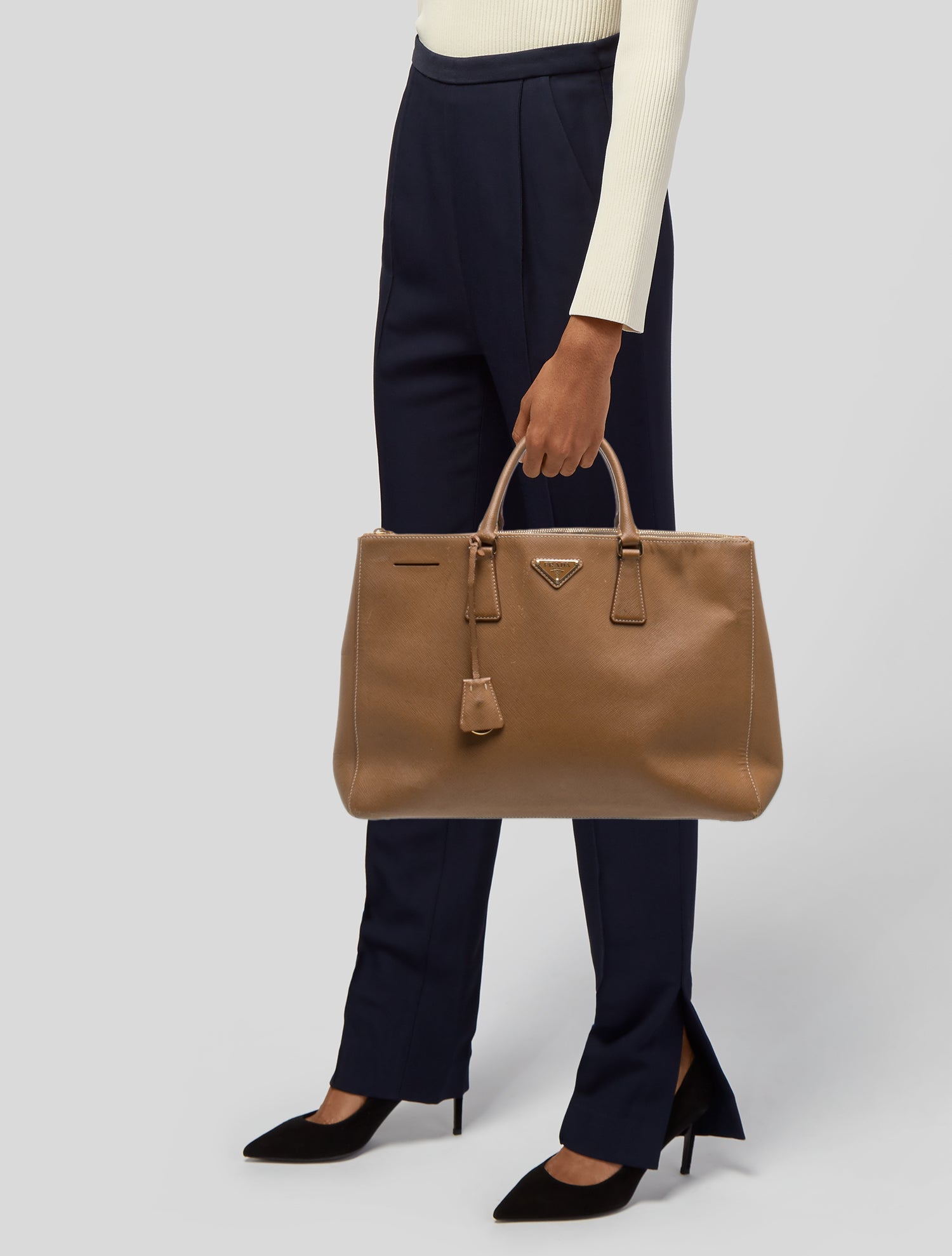 Prada Saffiano Leather Galleria Double Zip Large