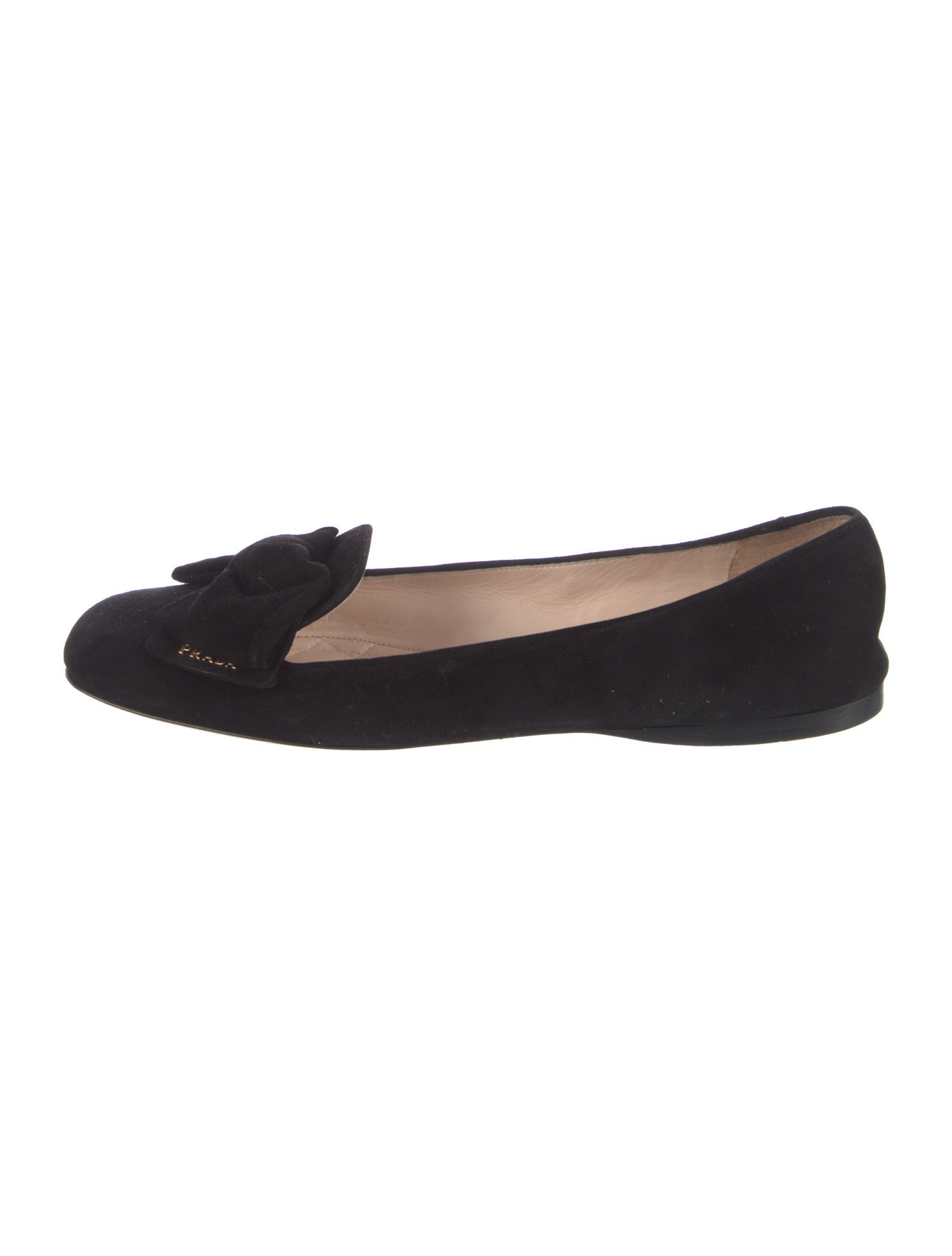 Prada Suede Bow Accents Ballet Flats