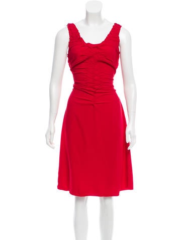 Prada Ruched Sheath Dress