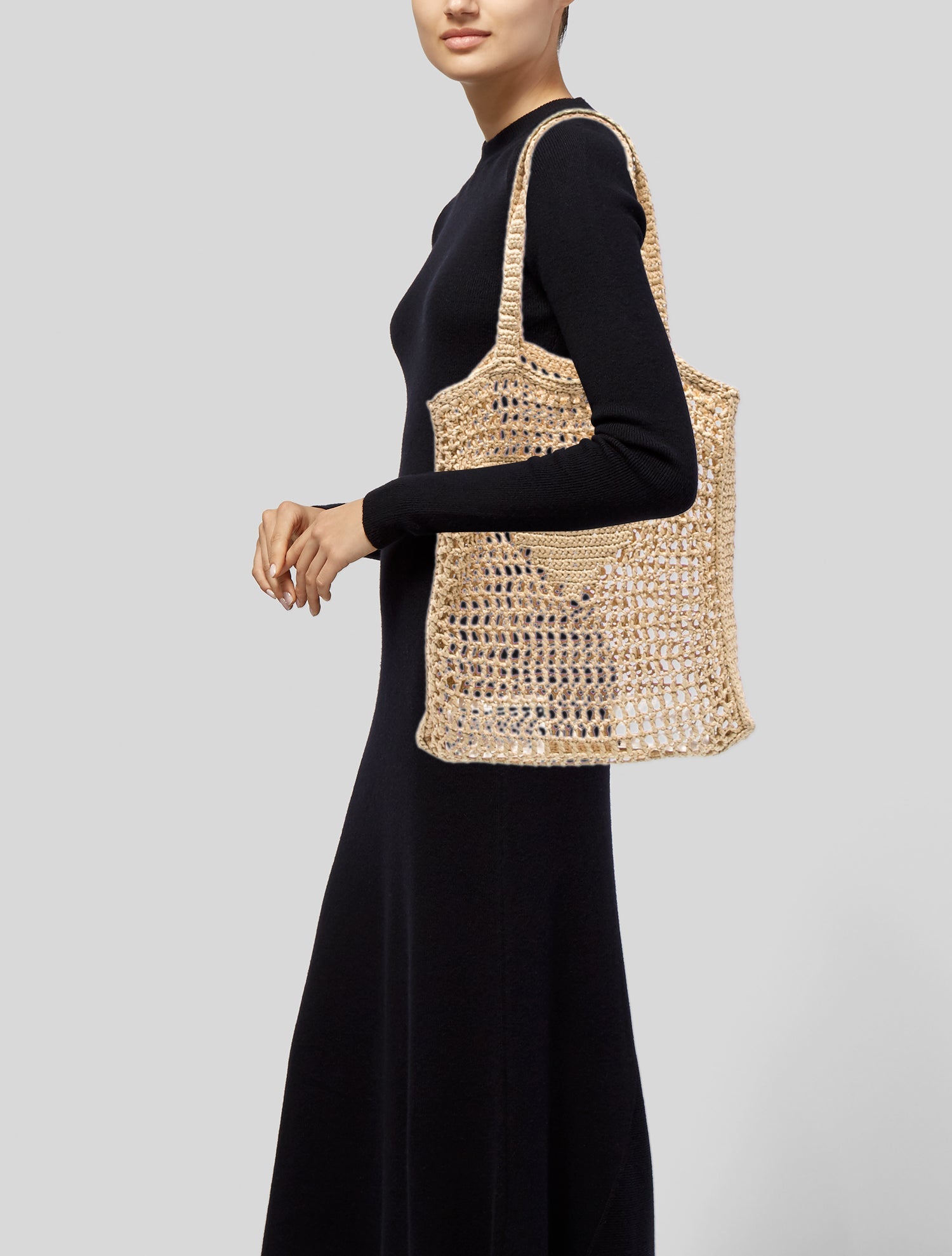 Raffia Grass Signature Logo Tote — 2/6