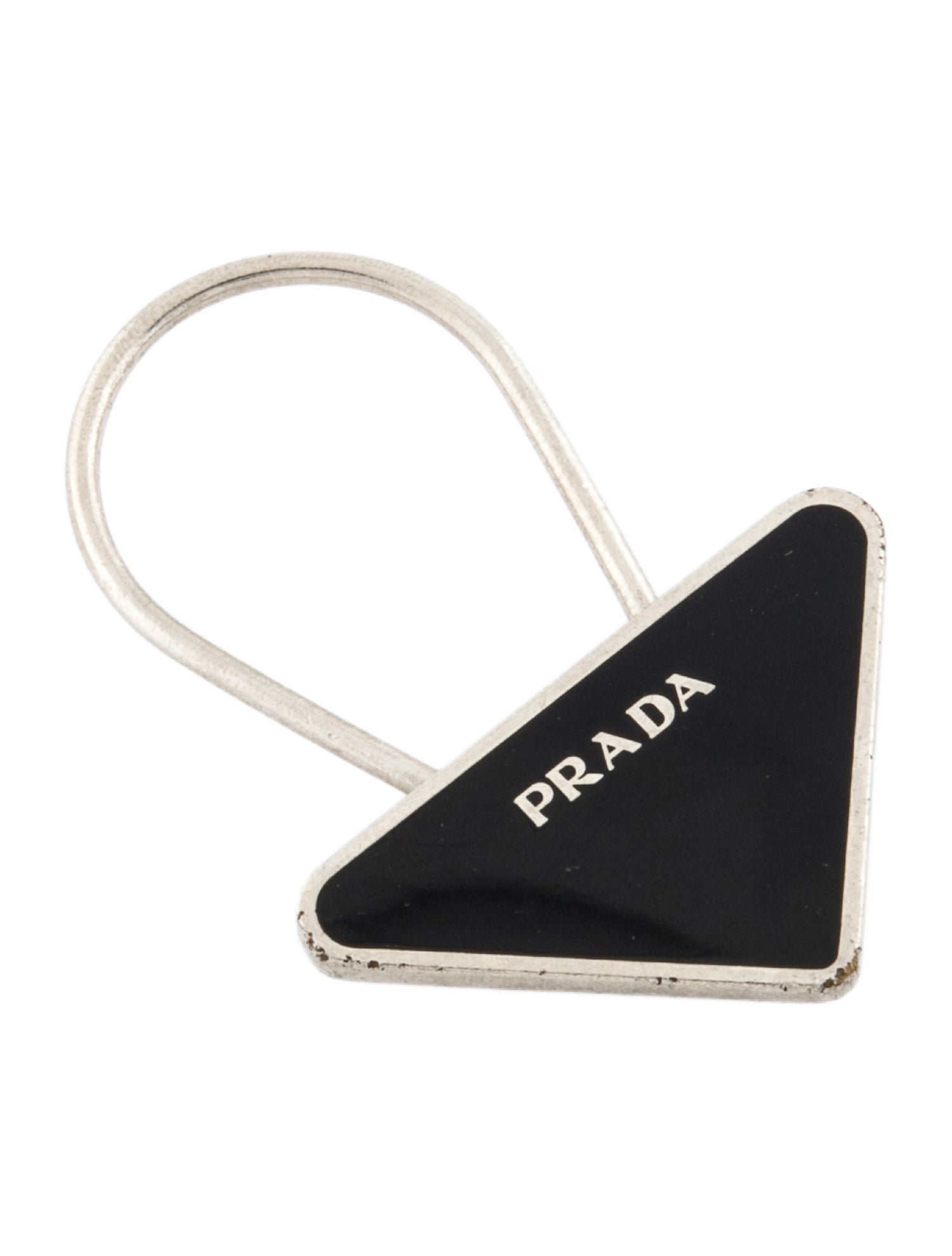 Prada Triangle Metal Keychain