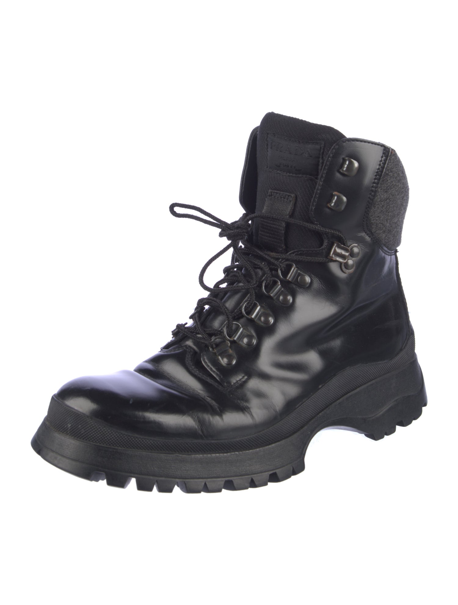 Prada Leather Hiking Boots