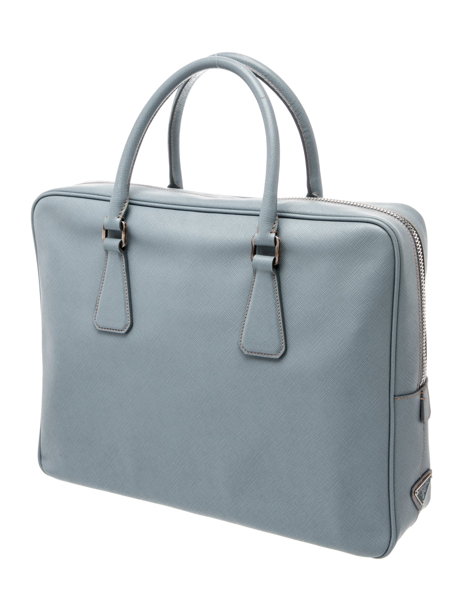 Prada Enameled Metal Triangle Briefcase