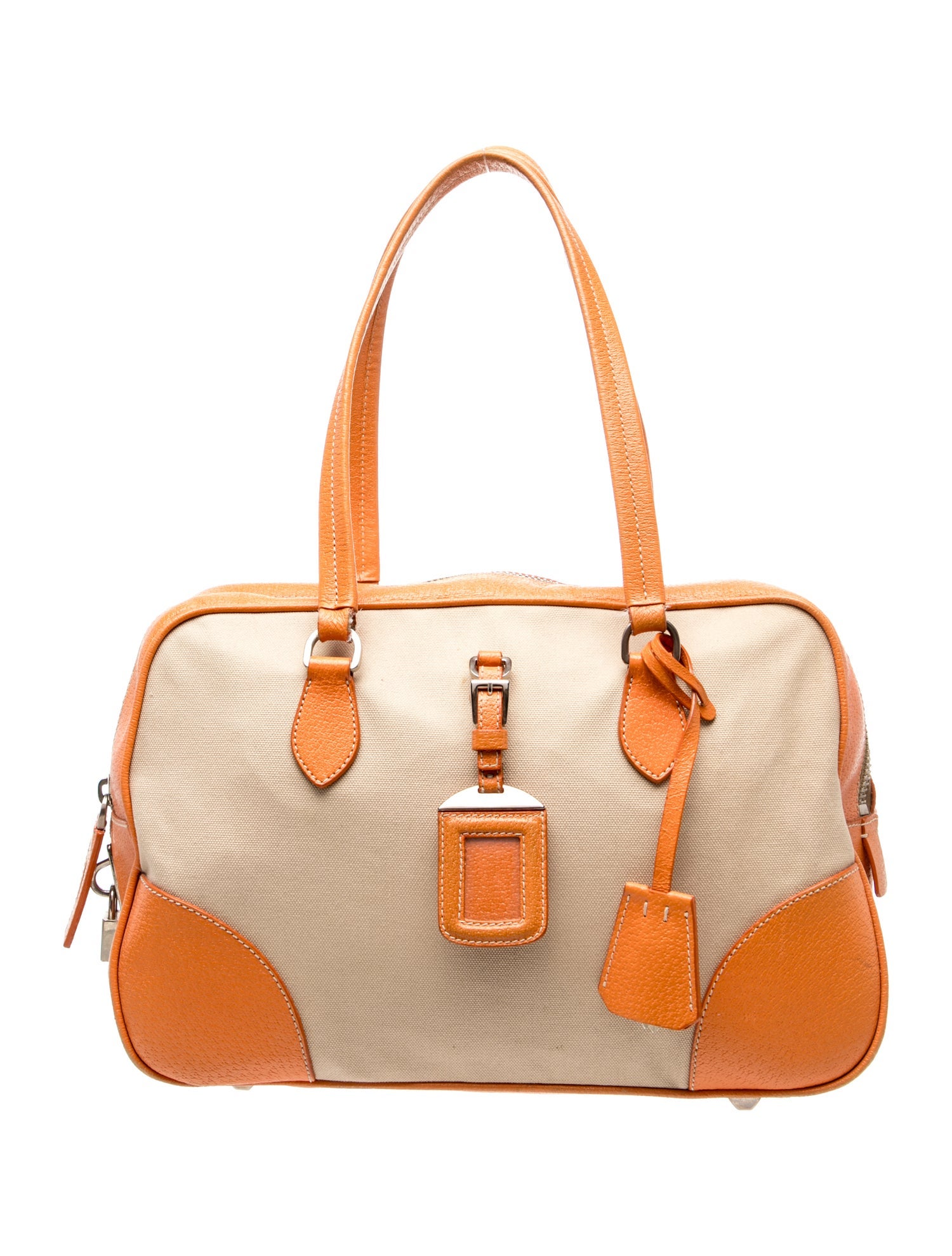 Prada Enameled Metal Triangle Shoulder Bag