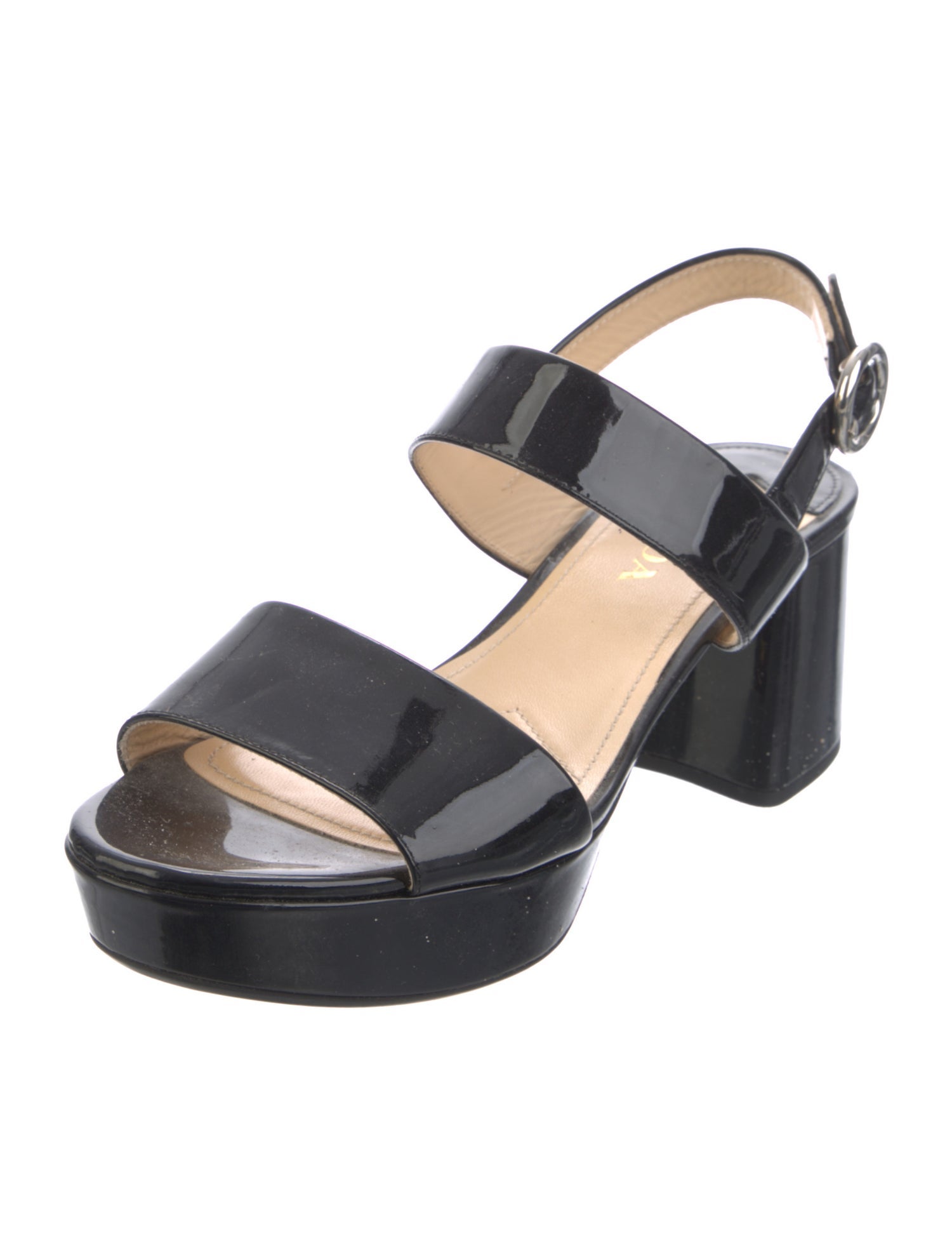 Prada Patent Leather Slingback Sandals