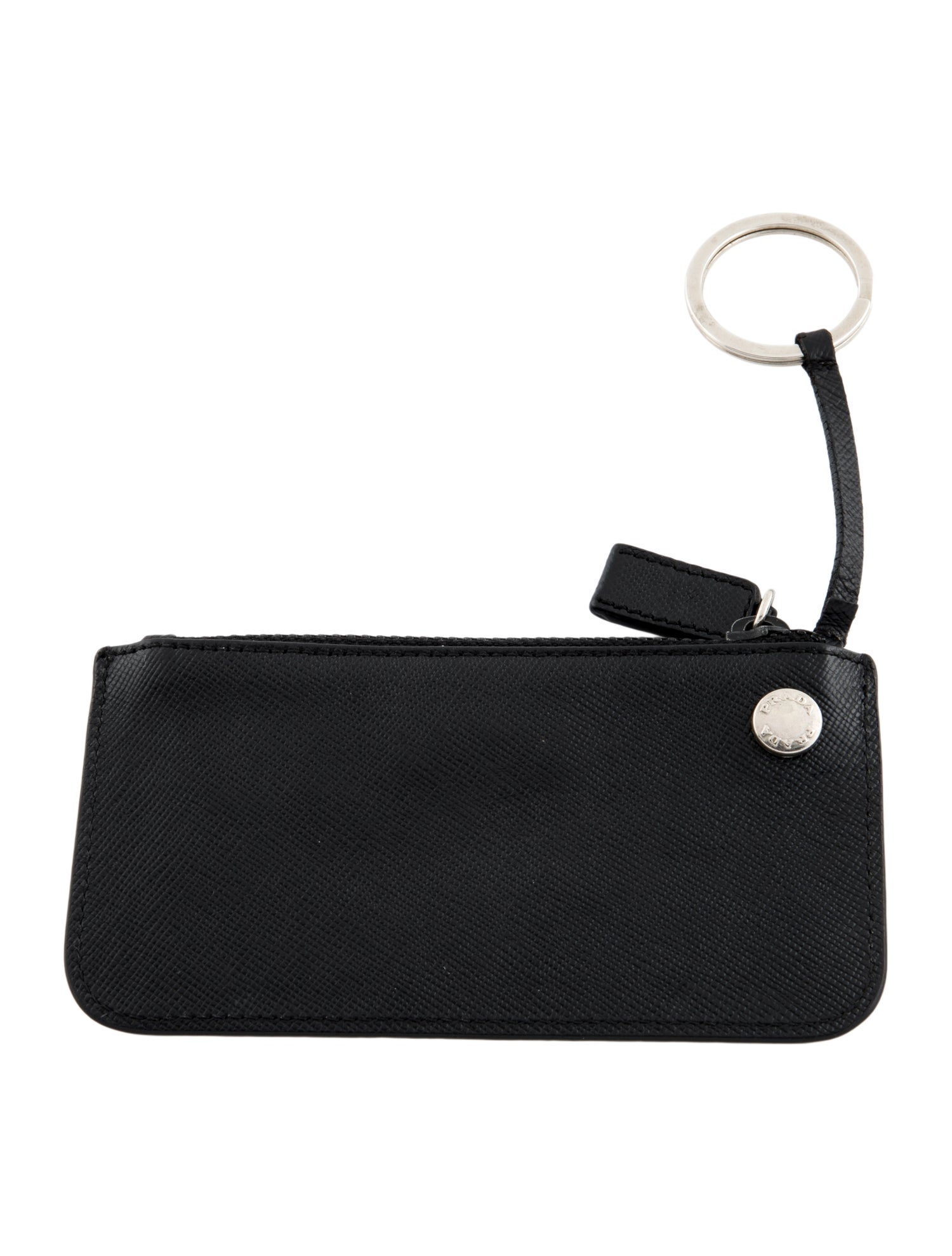 Prada Mens' Saffiano Leather Keychain Pouch