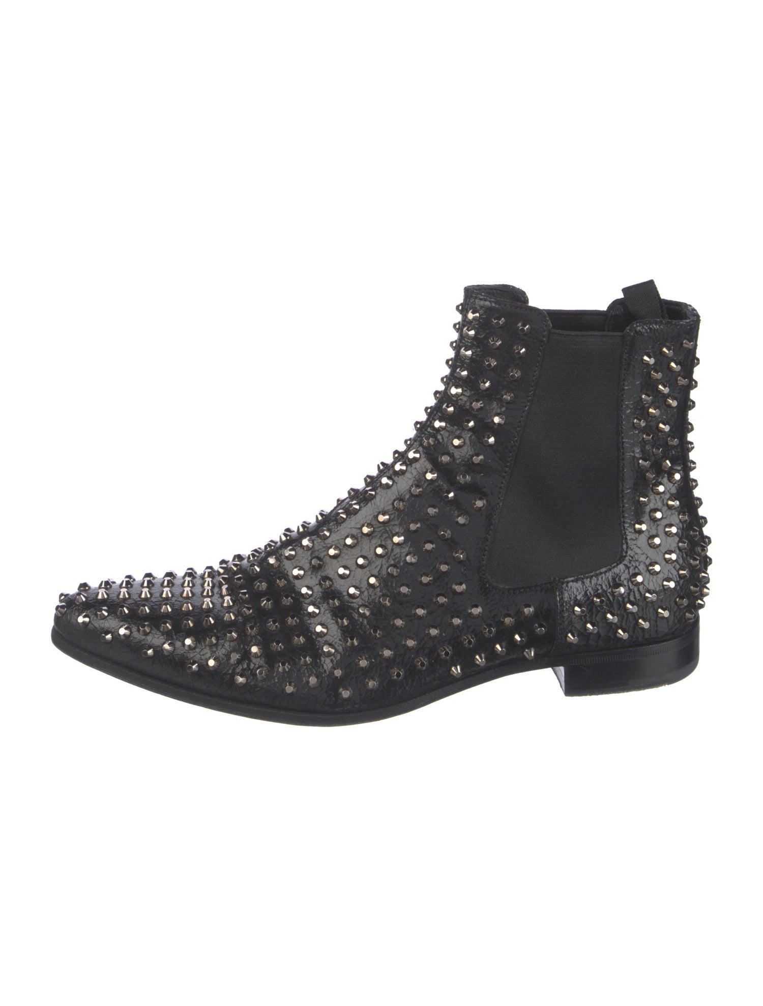 Prada Leather Studded Accents Lace-Up Boots