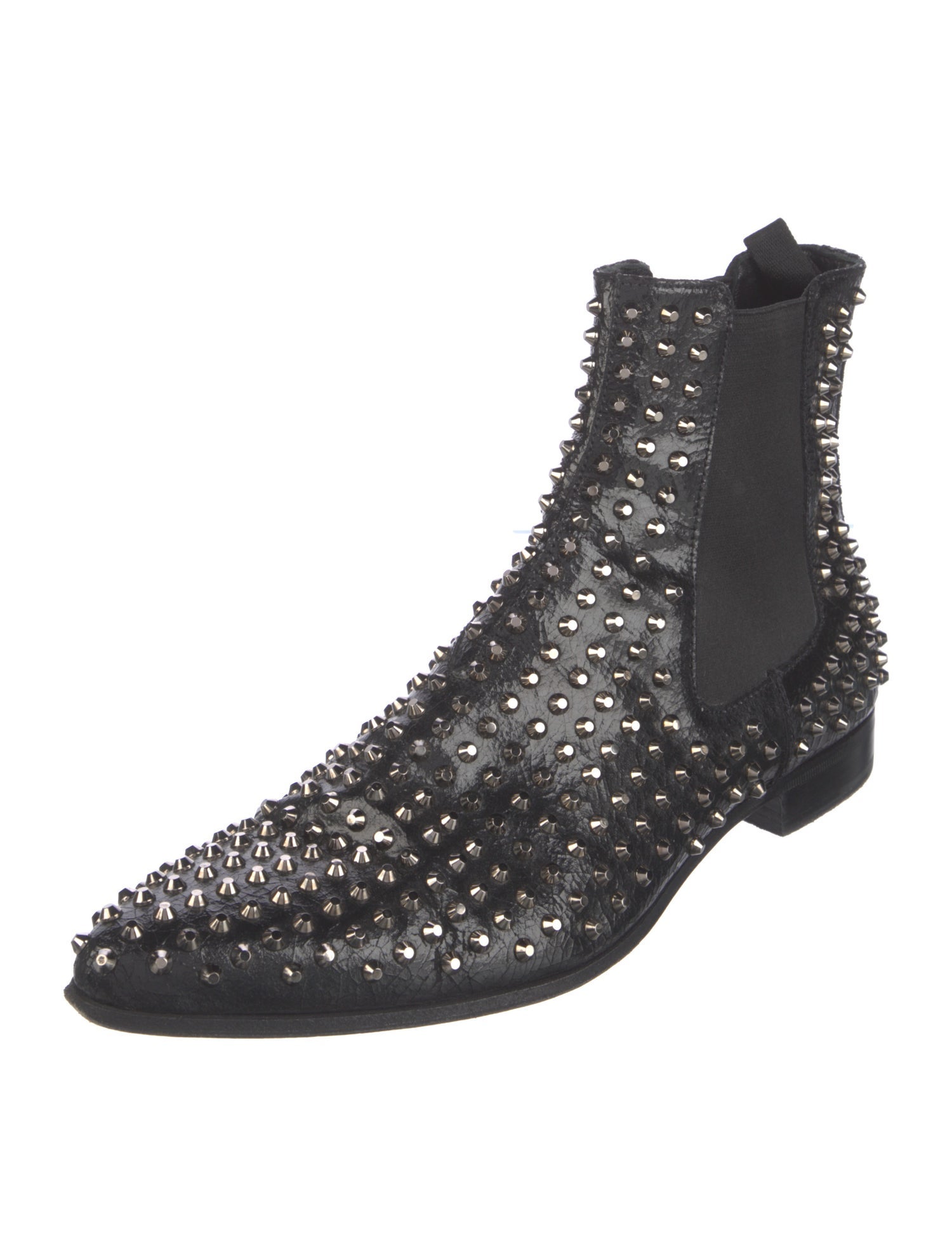 Prada Leather Studded Accents Lace-Up Boots