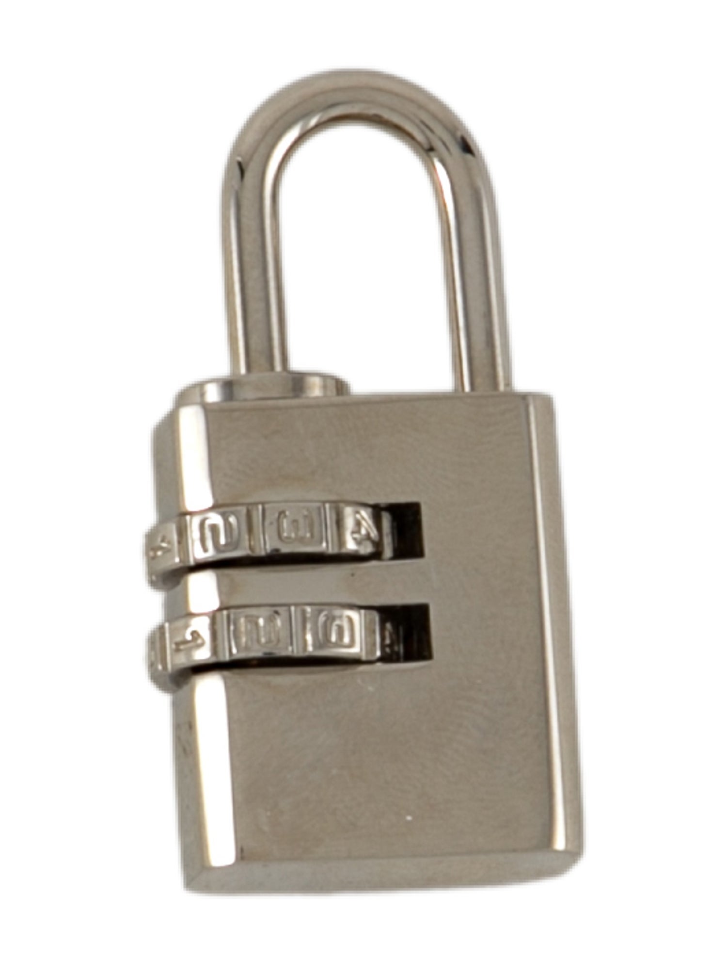 Prada Silver Tone Mini-Padlock Clip