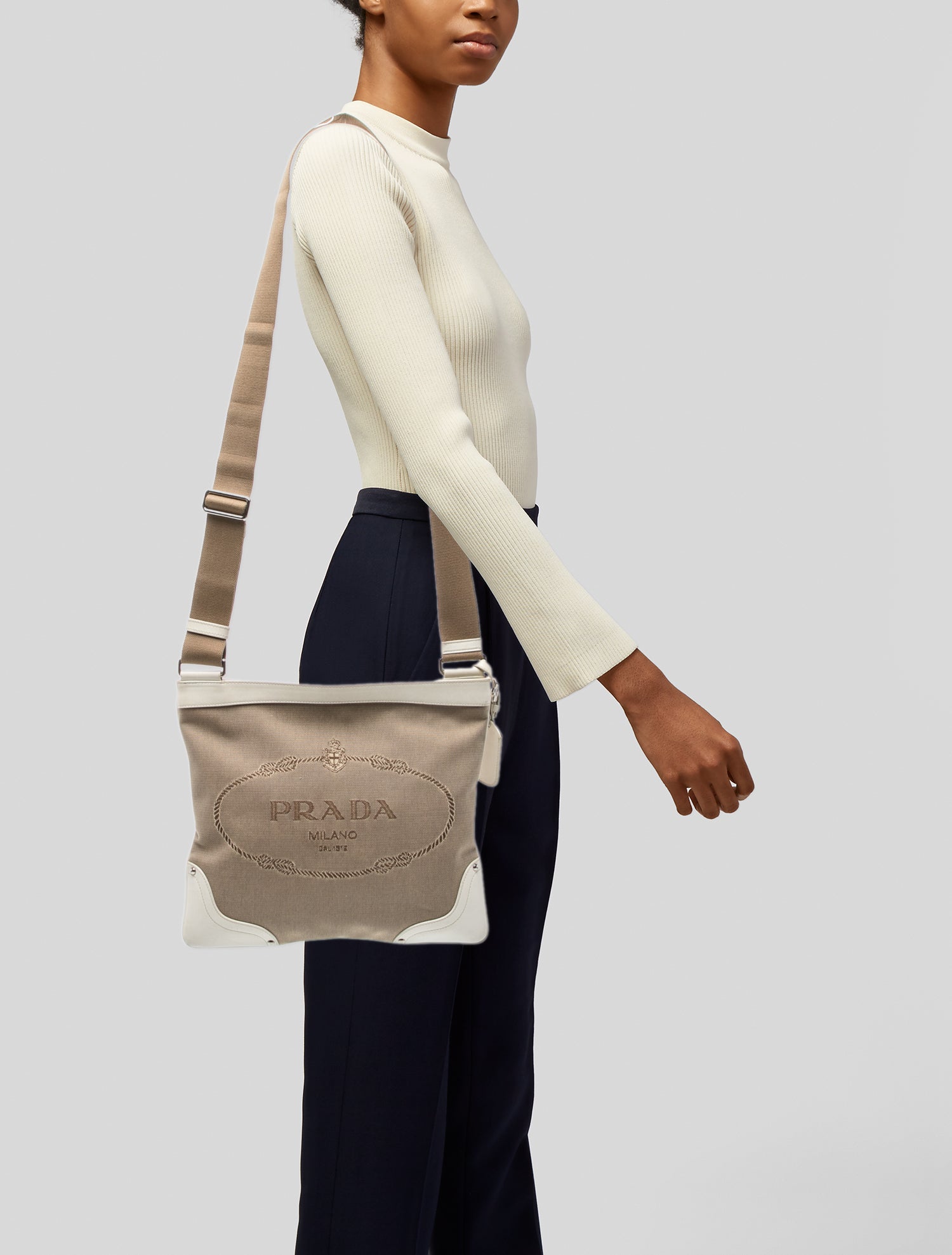 Prada Canvas Messenger Bag