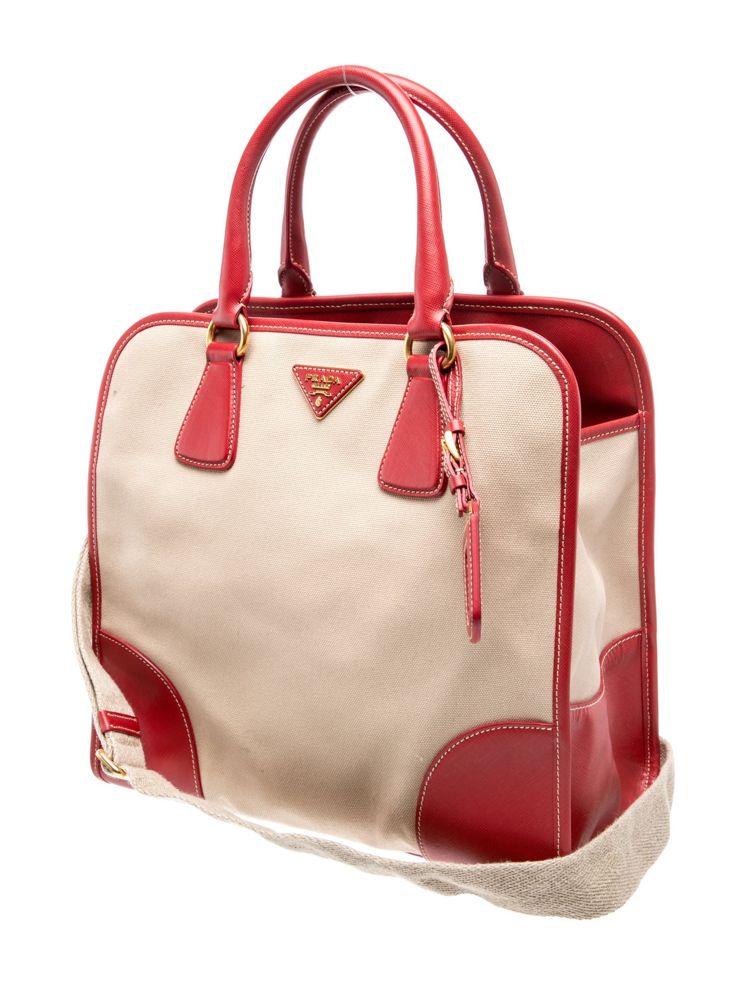 Prada Canvas Top Handle Bag