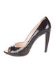 Prada Patent Open-Toe Pumps