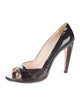 Prada Patent Open-Toe Pumps