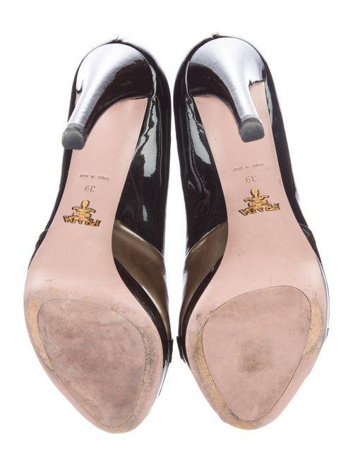 Prada Patent Open-Toe Pumps