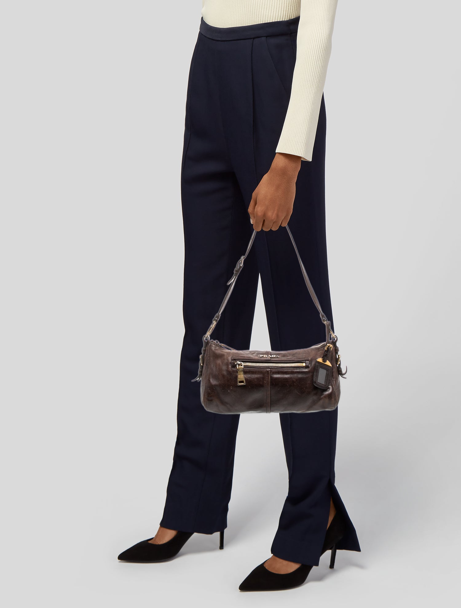 Prada Vitello Shine Leather Shoulder Bag