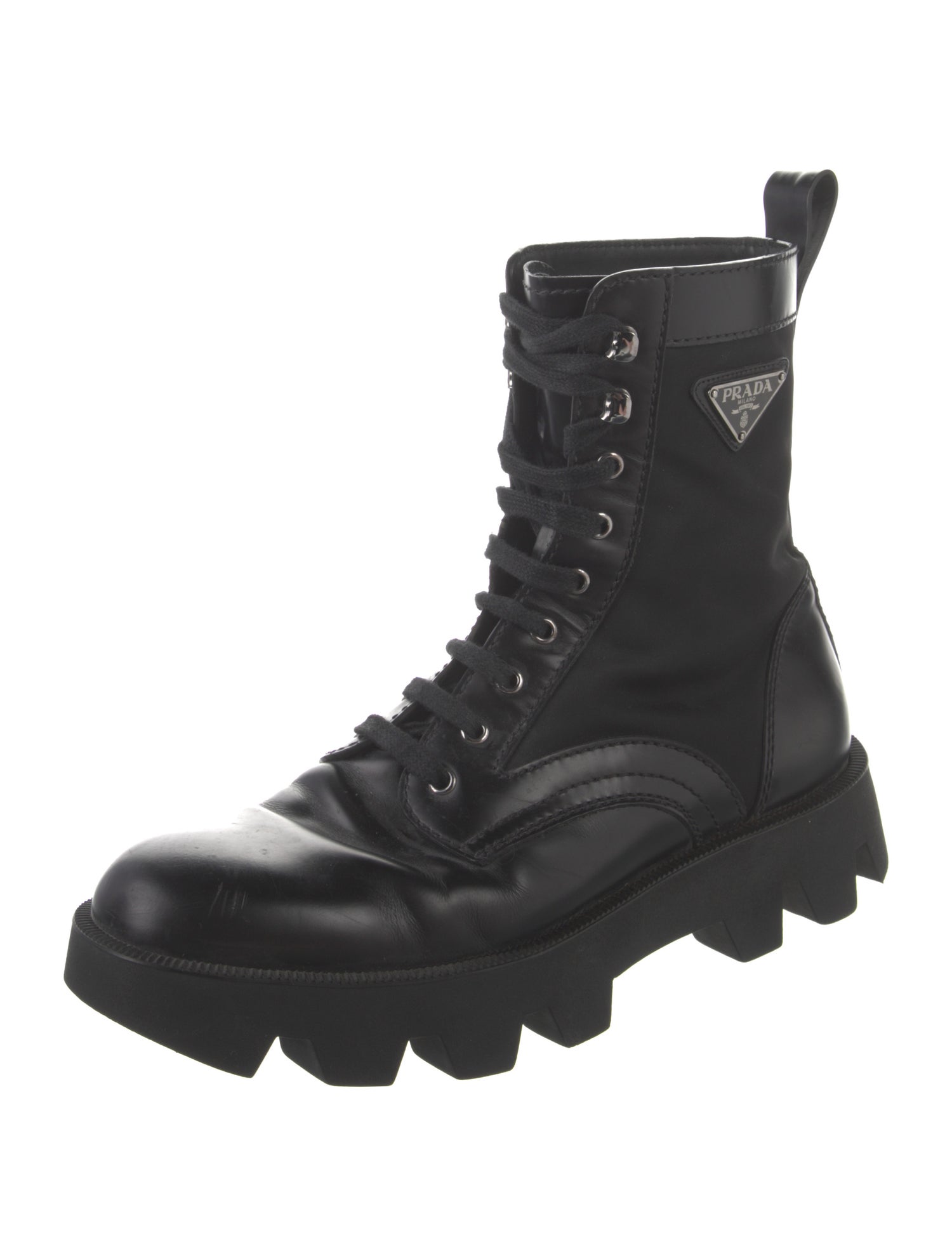 Prada Leather Combat Boots