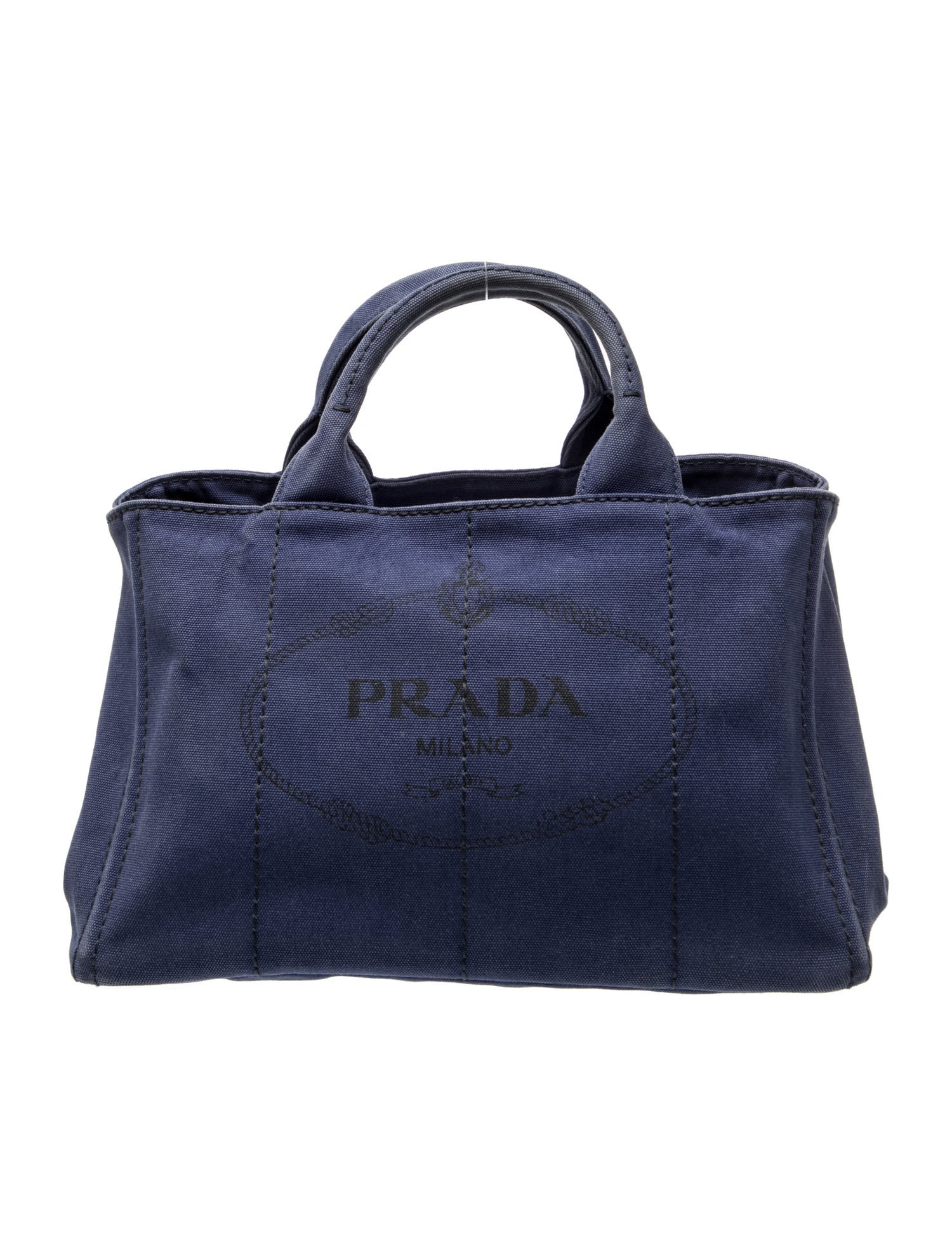Prada Enameled Metal Triangle Top Handle Bag