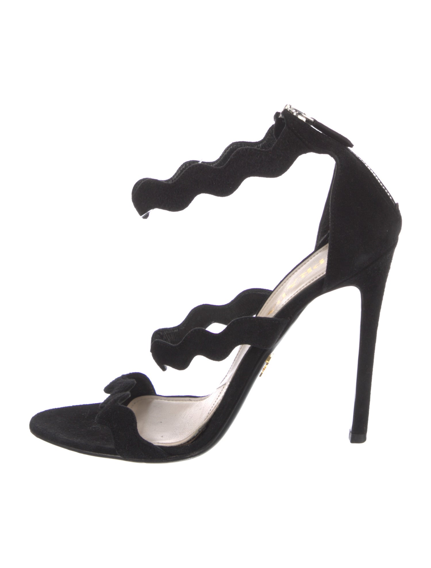 Prada Suede Scalloped Accent Sandals