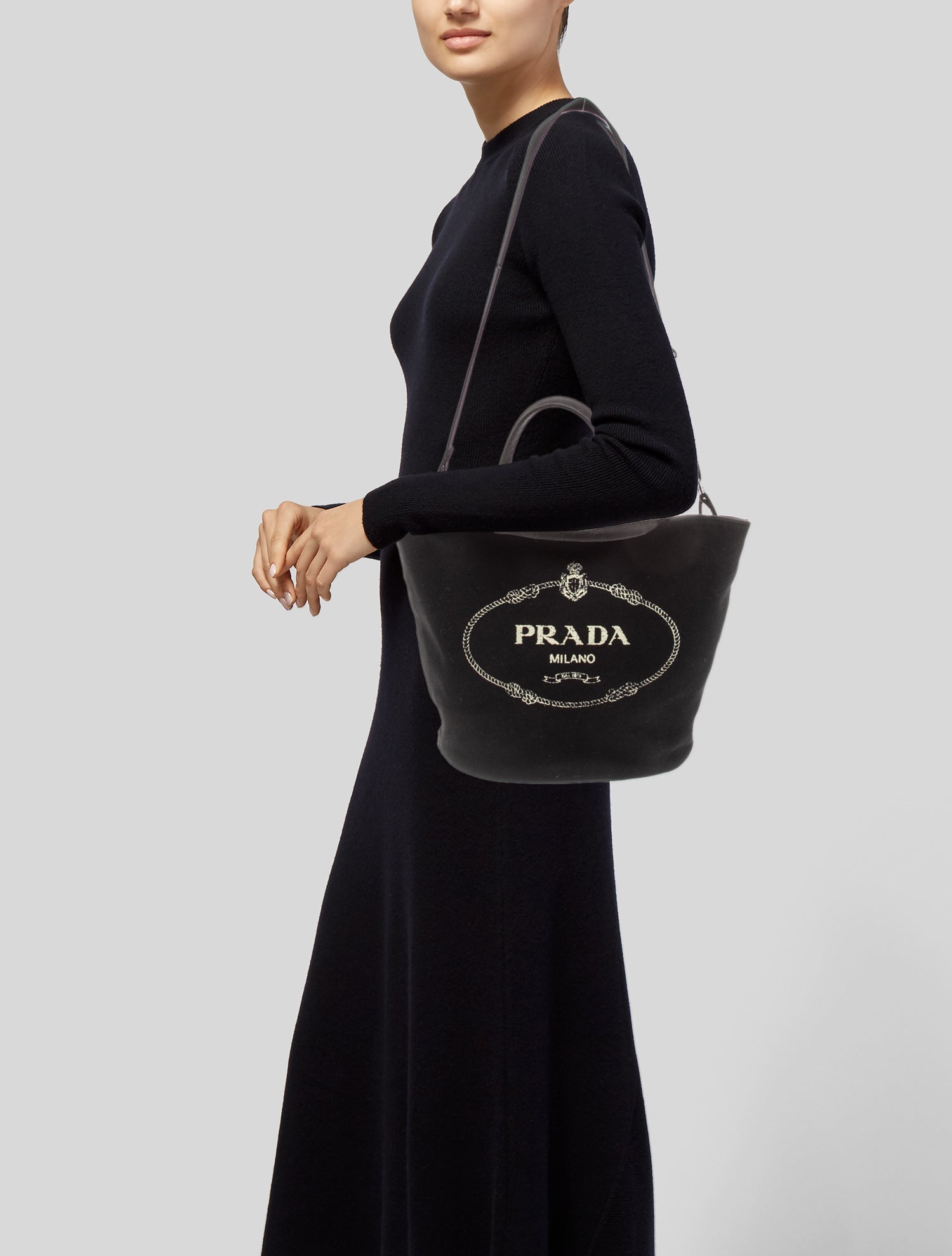 Prada Enameled Metal Triangle Tote