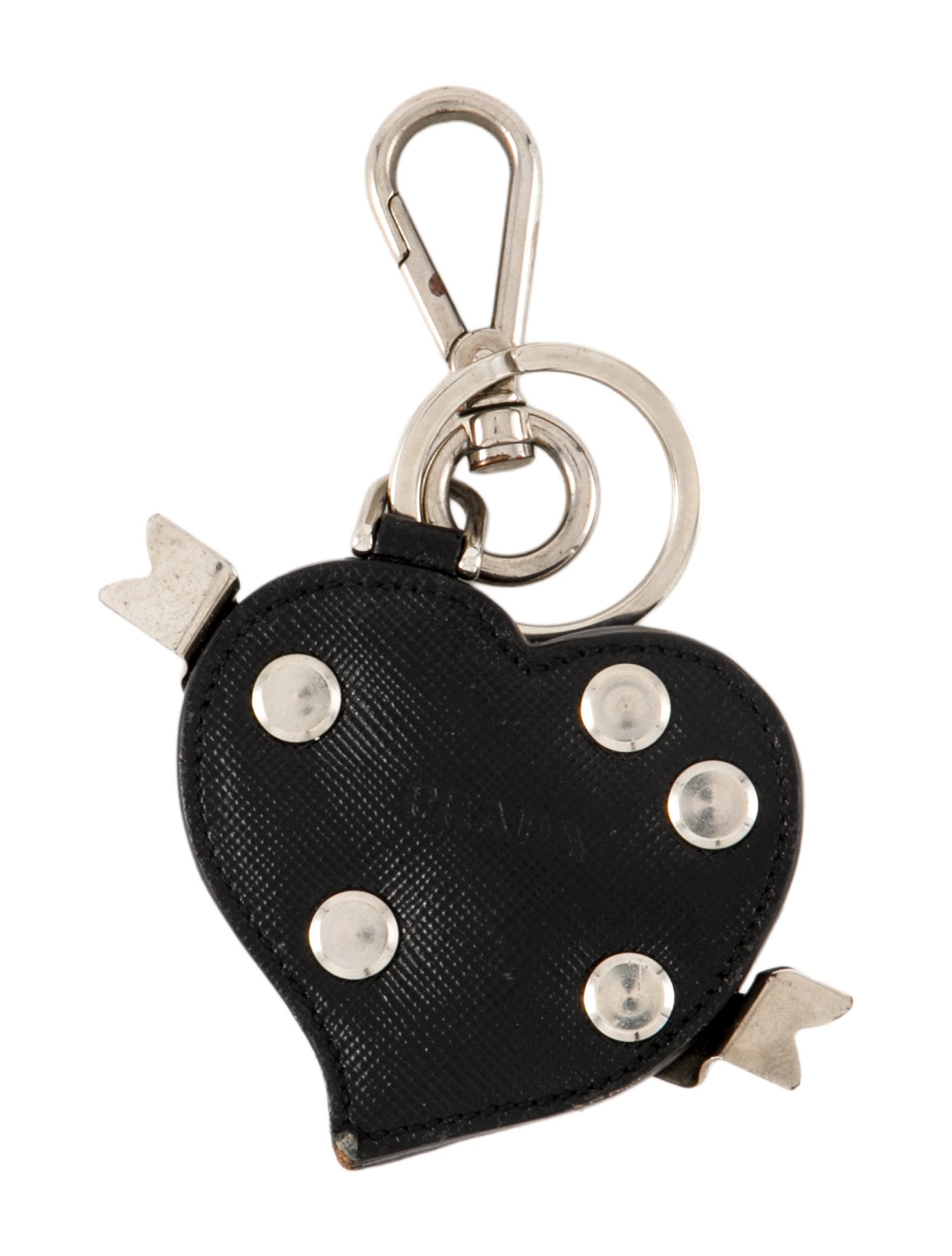 Prada Studded Heart Keychain